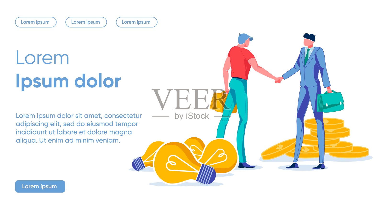 亮旗财务利润的概念和想法。插画图片素材