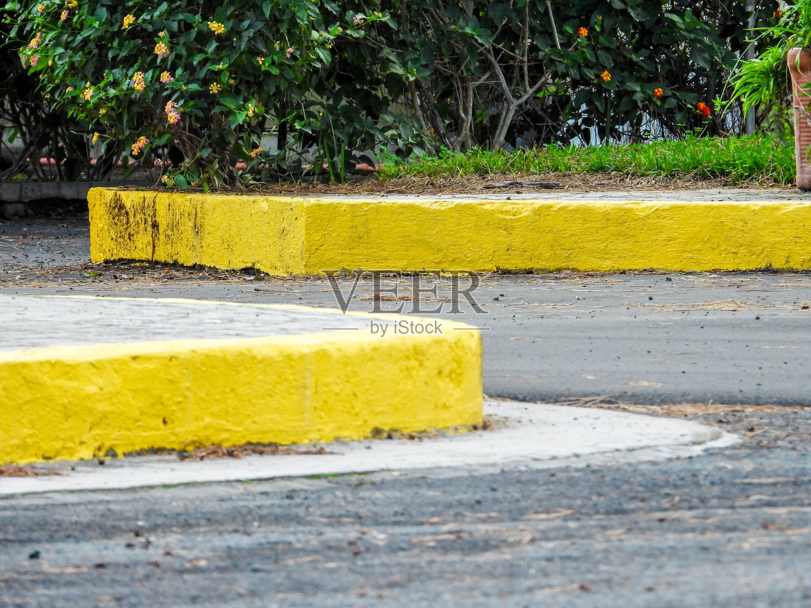 黄色的路边的石头照片摄影图片