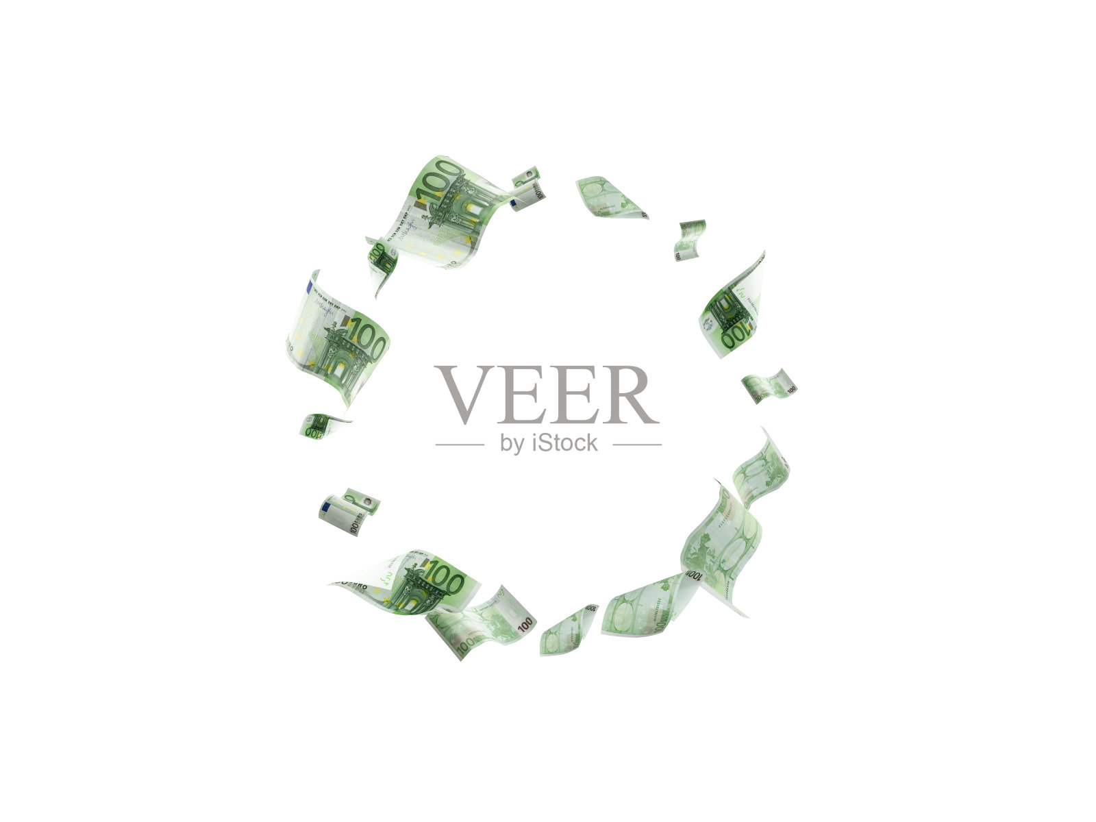 欧元钞票孤立落幕。欧洲货币法案。业务现金照片摄影图片