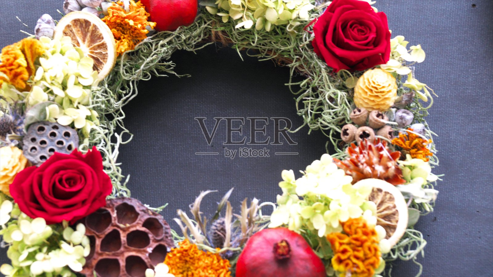 圣诞花环照片摄影图片