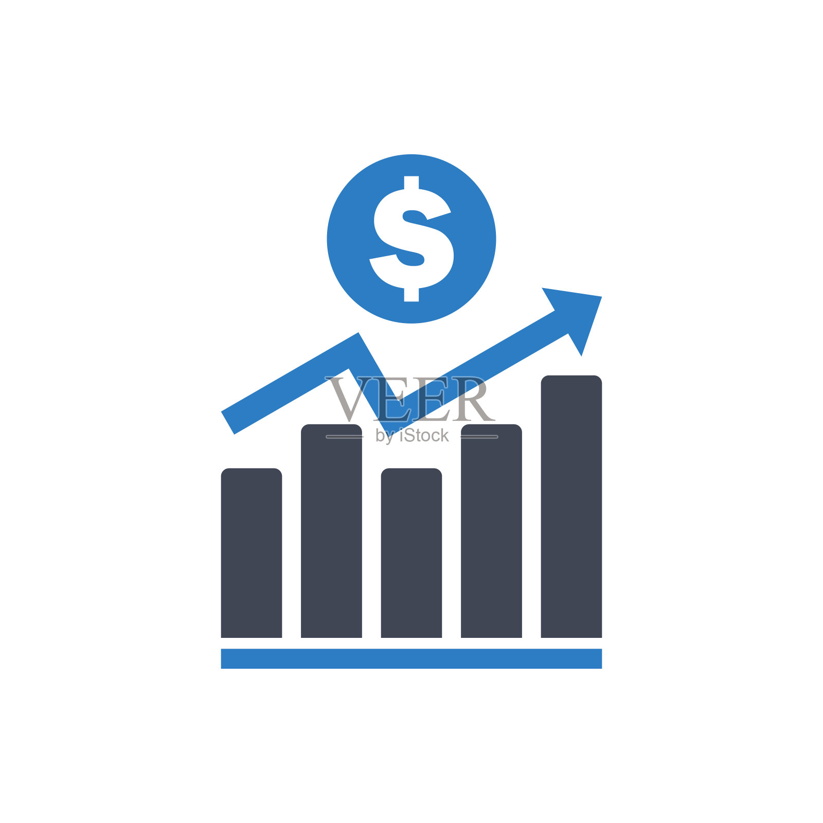 增加美元货币图表图标插画图片素材