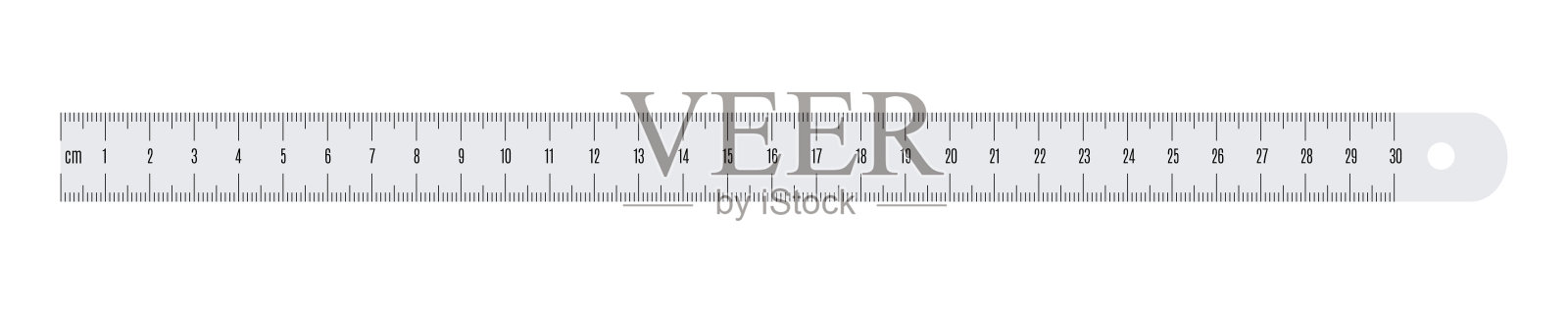 工程师或建筑师用公制刻度的纸绘图尺。插画图片素材