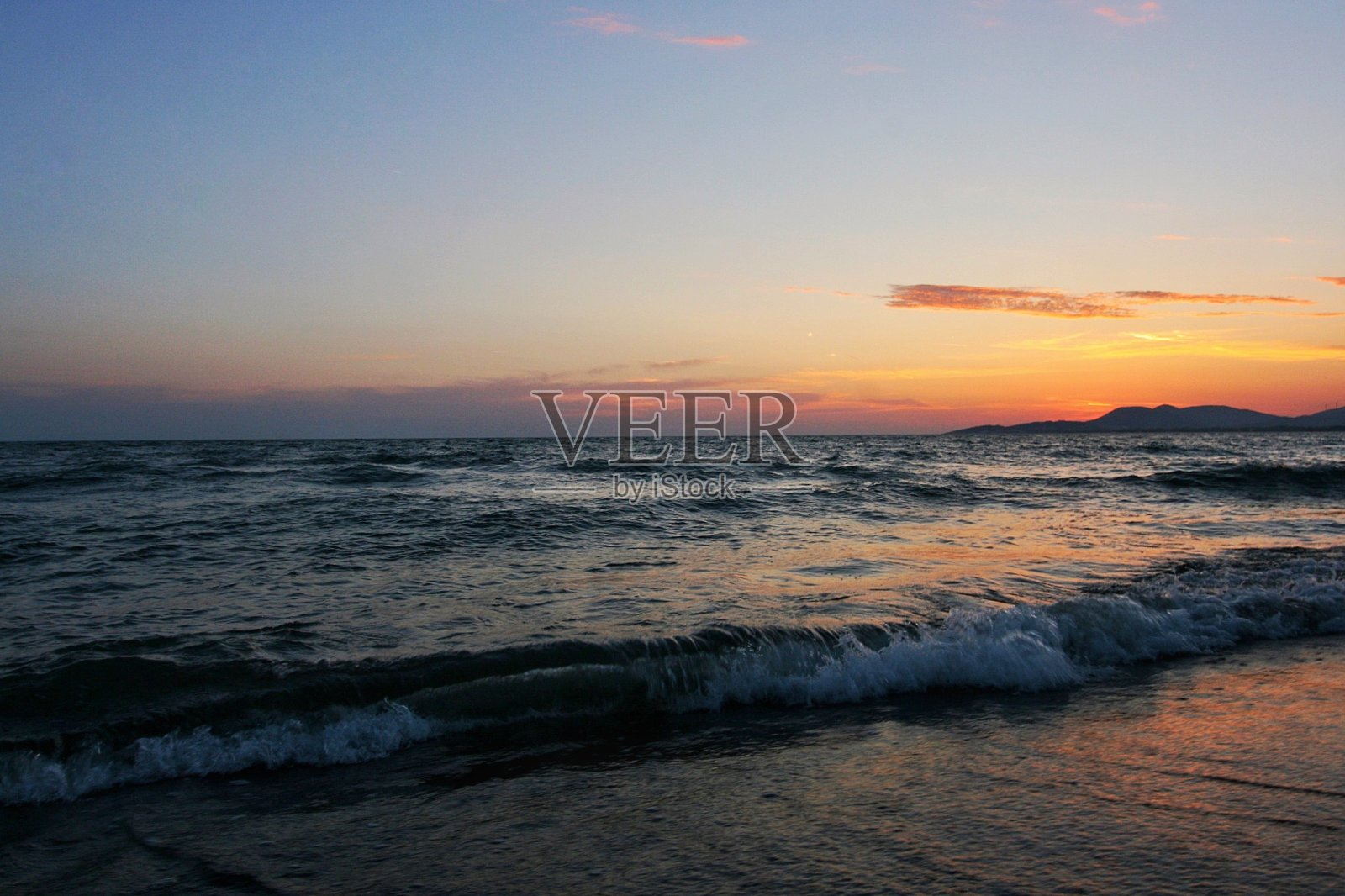 日落海滩照片摄影图片