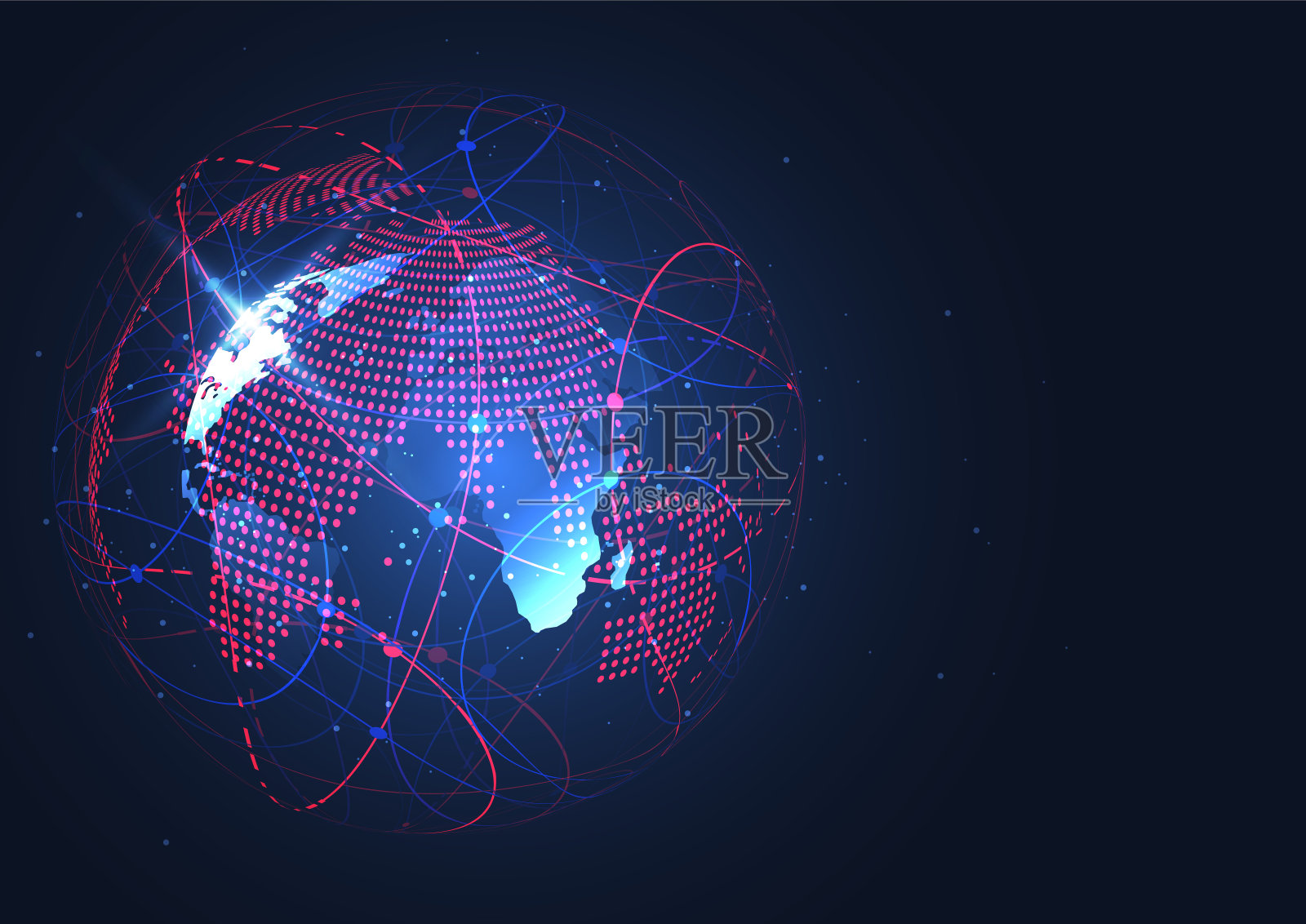 全球网络连接。世界地图的点和线组成概念的全球业务。矢量图插画图片素材