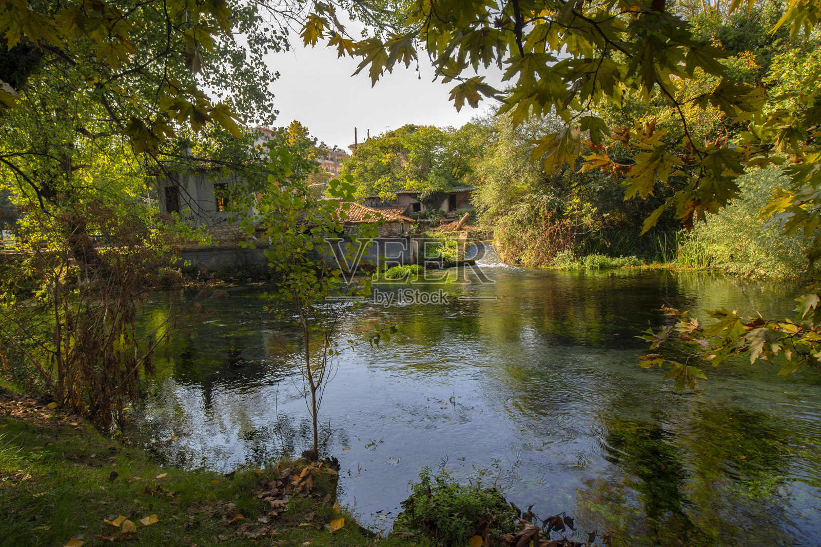 一个秋天的风景。照片摄影图片