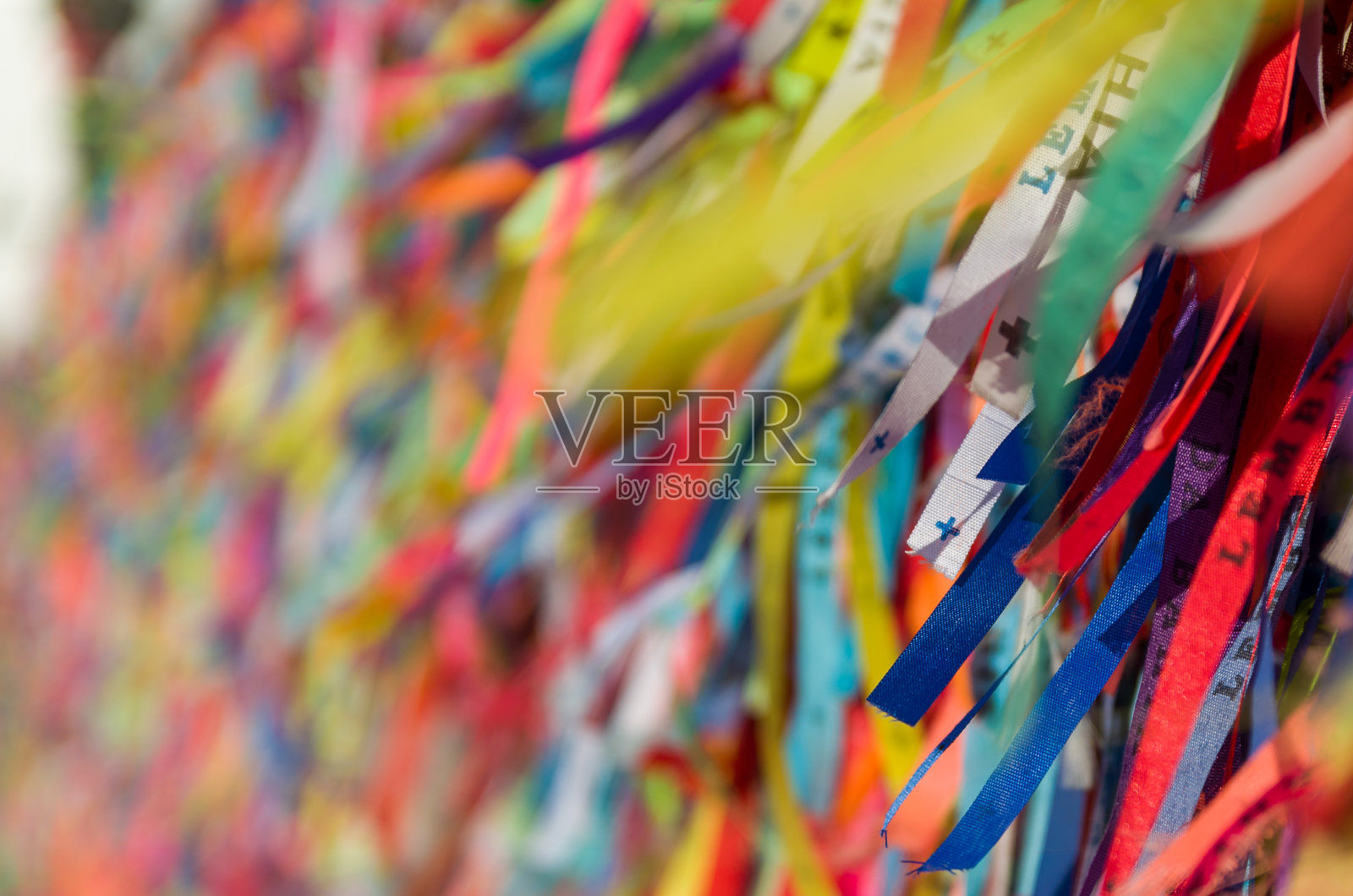 伟大的彩色背景的Senhor do Bonfin，巴西萨尔瓦多著名的丝带。照片摄影图片