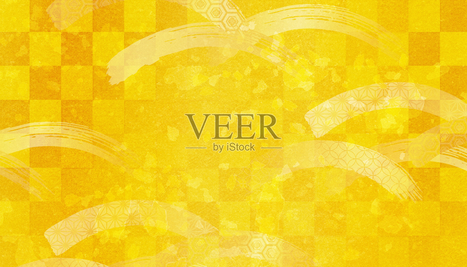 背景插图的一个美丽的日本模式的黄金。插画图片素材