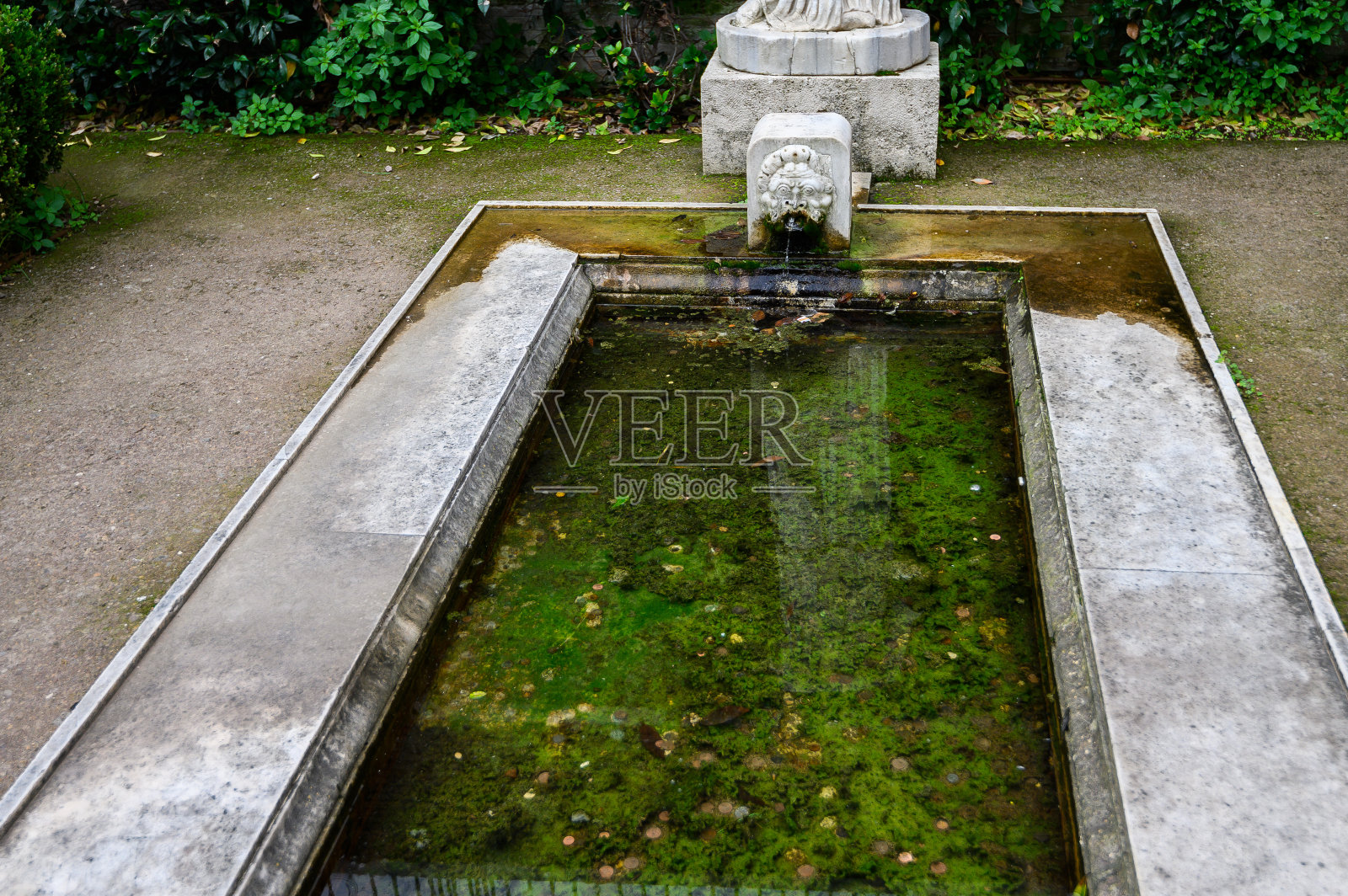 古罗马斗兽场的古代喷泉。意大利,罗马。照片摄影图片