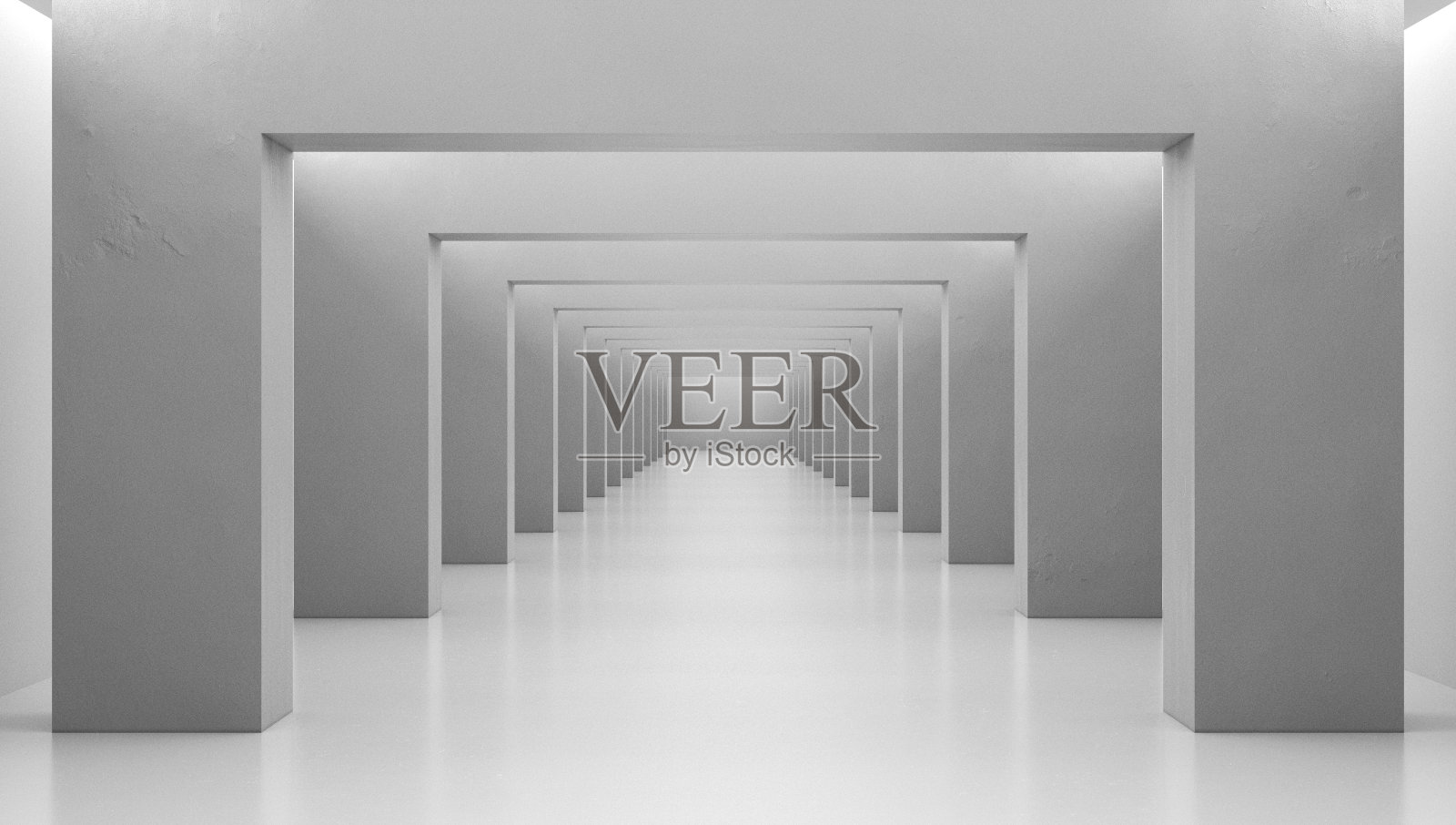 白色的科幻走廊。摘要空隧道照片摄影图片