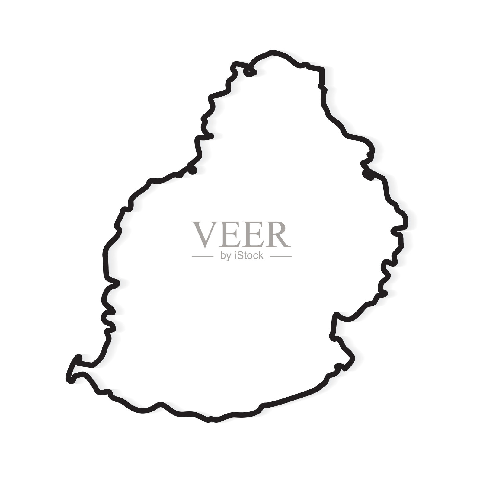 毛里求斯地图的黑色轮廓插画图片素材