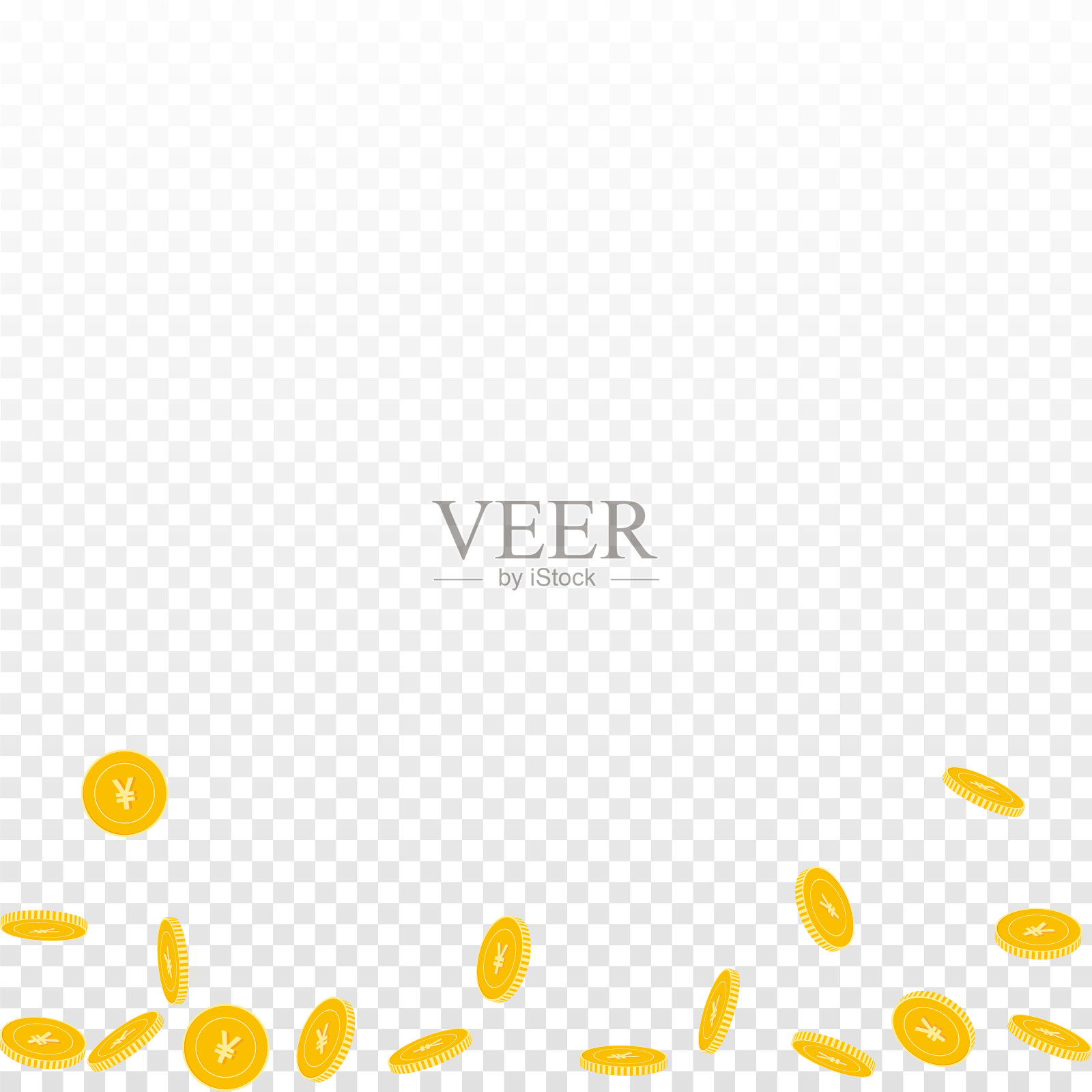 人民币硬币下落。离散稀疏元c插画图片素材