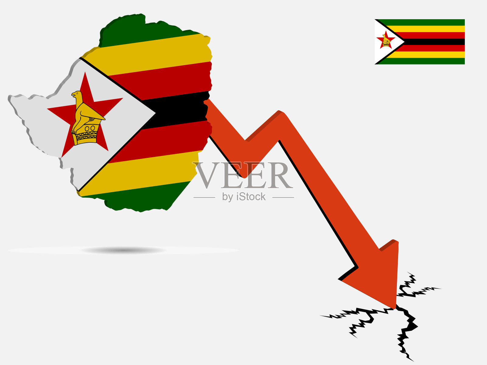津巴布韦共和国经济危机概念矢量插图插画图片素材