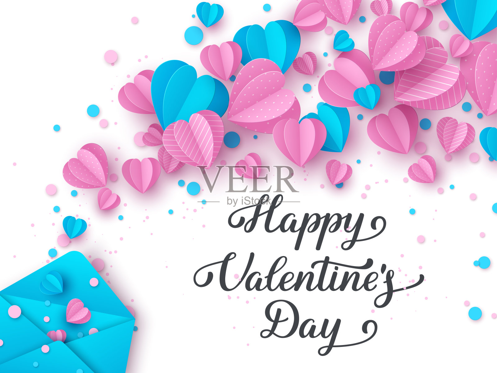 快乐的情人节排版横幅。设计模板素材