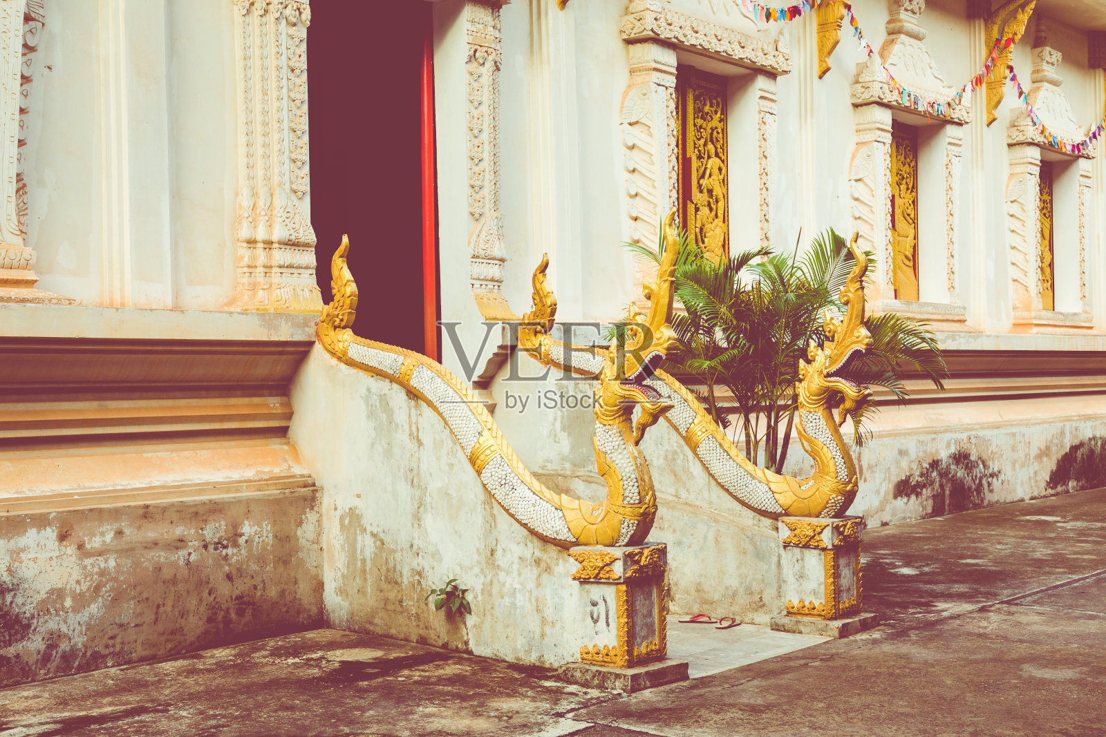 万象的Vat Haysoke佛教寺庙。老挝。亚洲。照片摄影图片