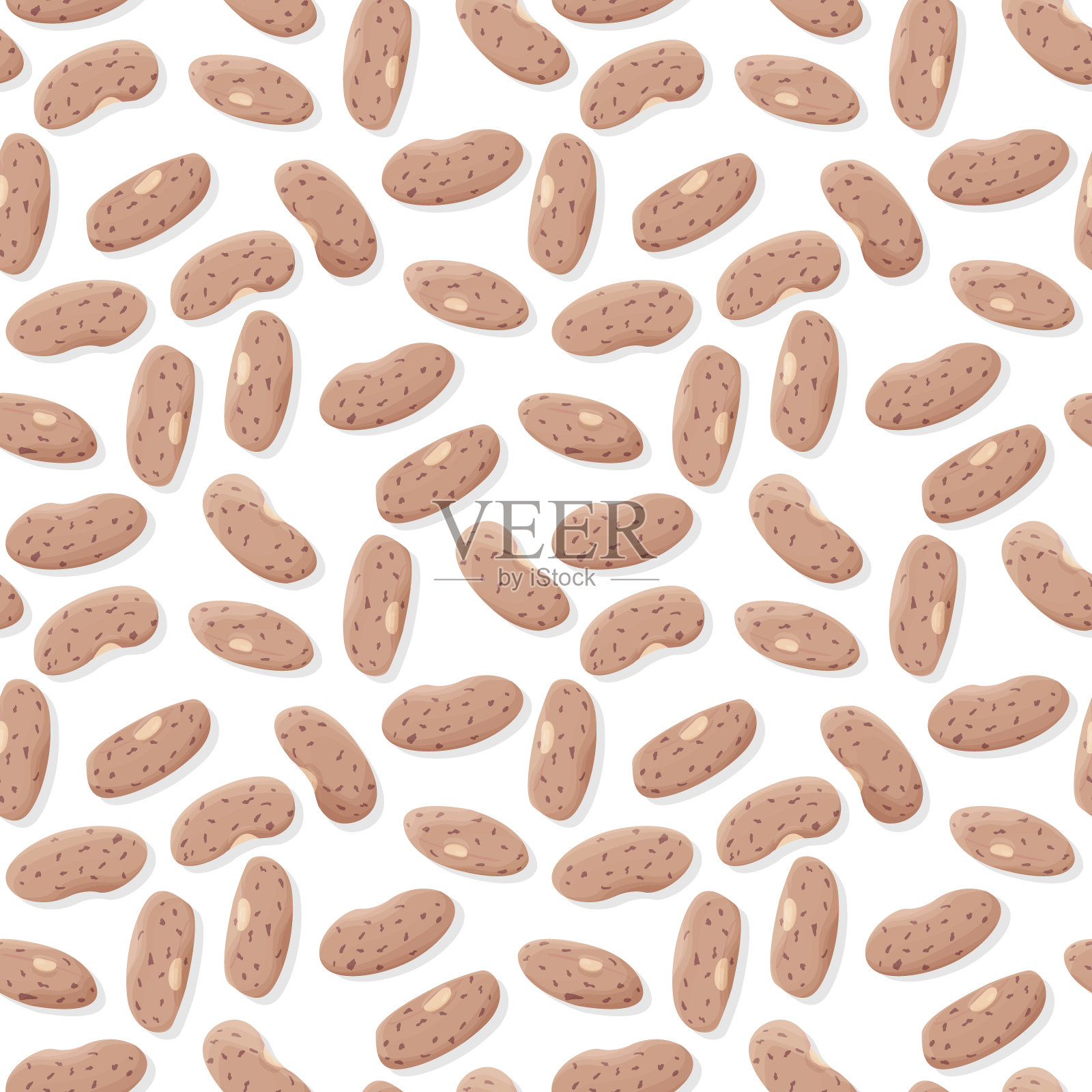 花斑豆无缝图案。向量。插画图片素材