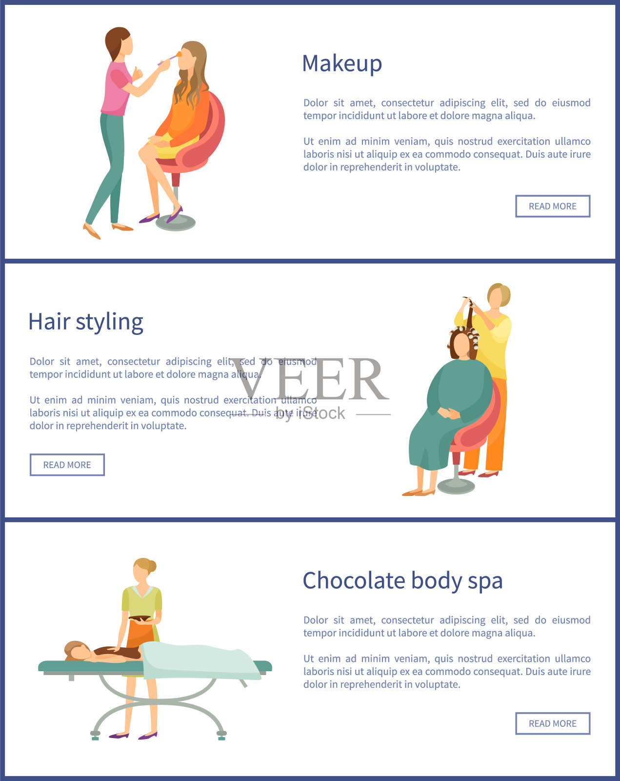 化妆和发型造型师海报矢量插画图片素材