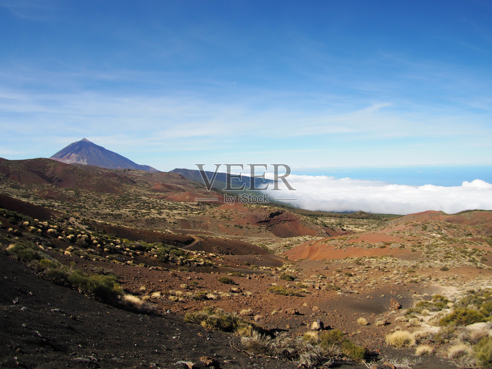 泰德火山，泰德火山，在特内里费，西班牙加那利群岛照片摄影图片