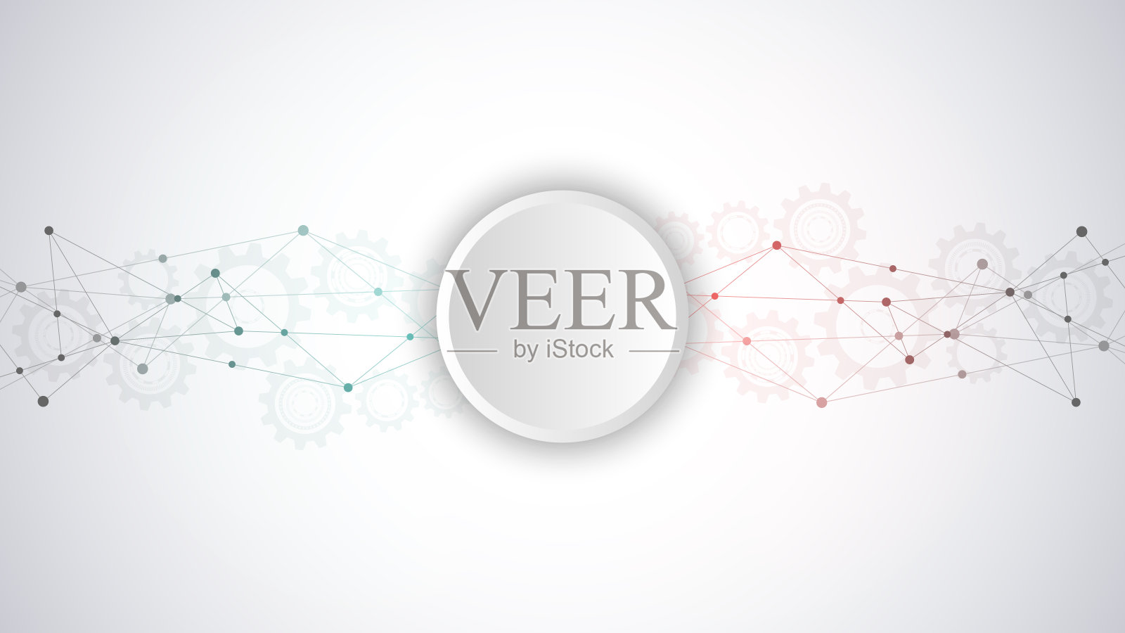 抽象的神经丛背景与连接的点和线。全球网络连接，数字技术和通信概念。插画图片素材