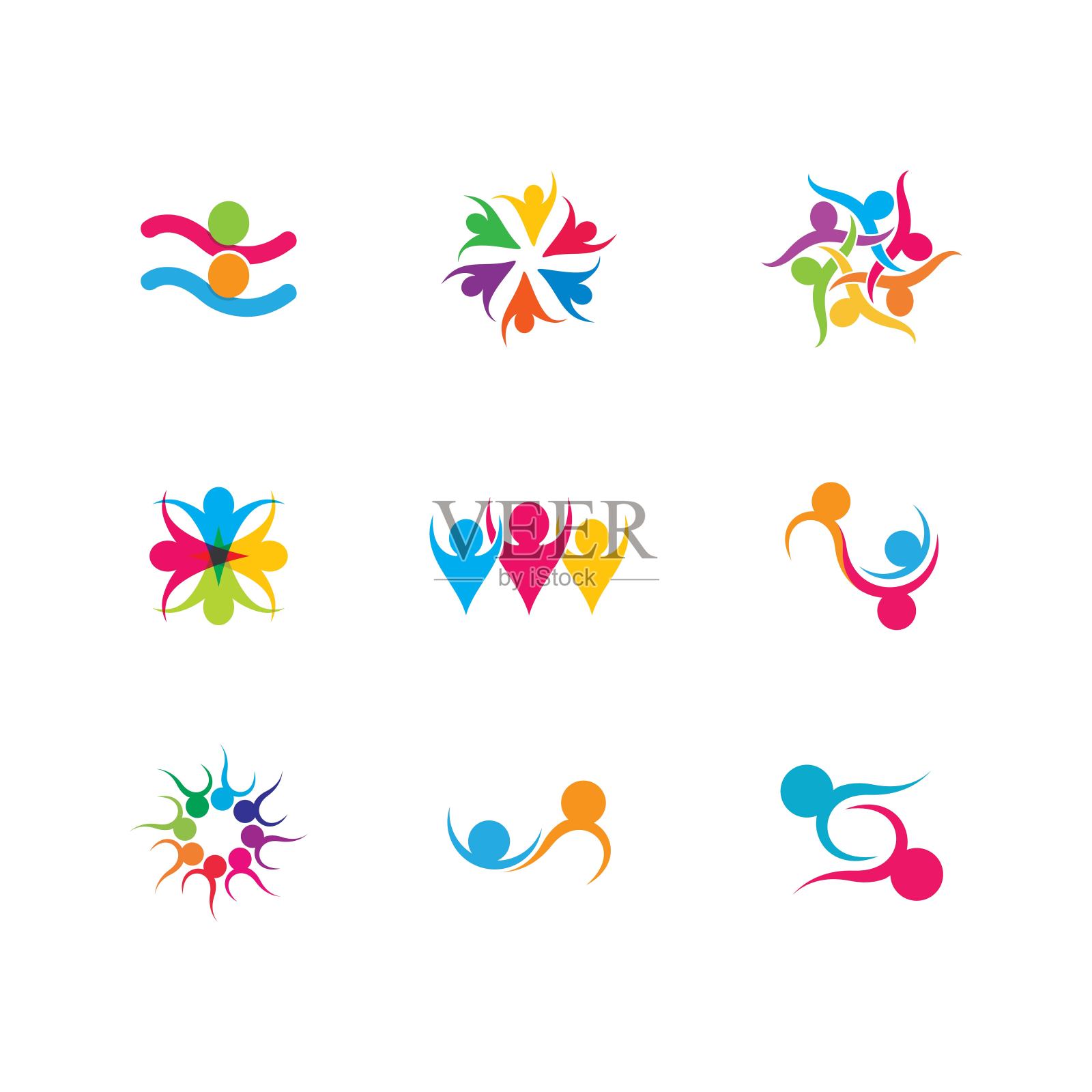 团队合作矢量图标图标素材