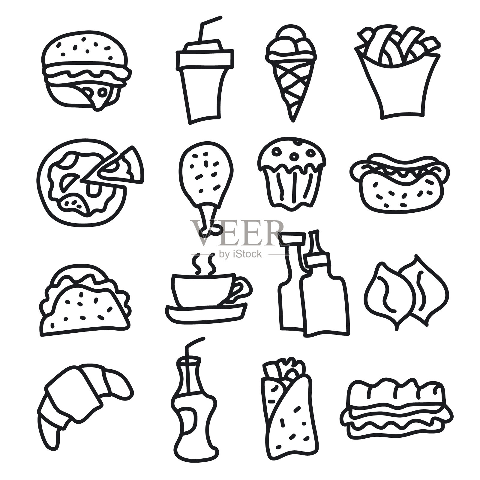 快餐的图标插画图片素材