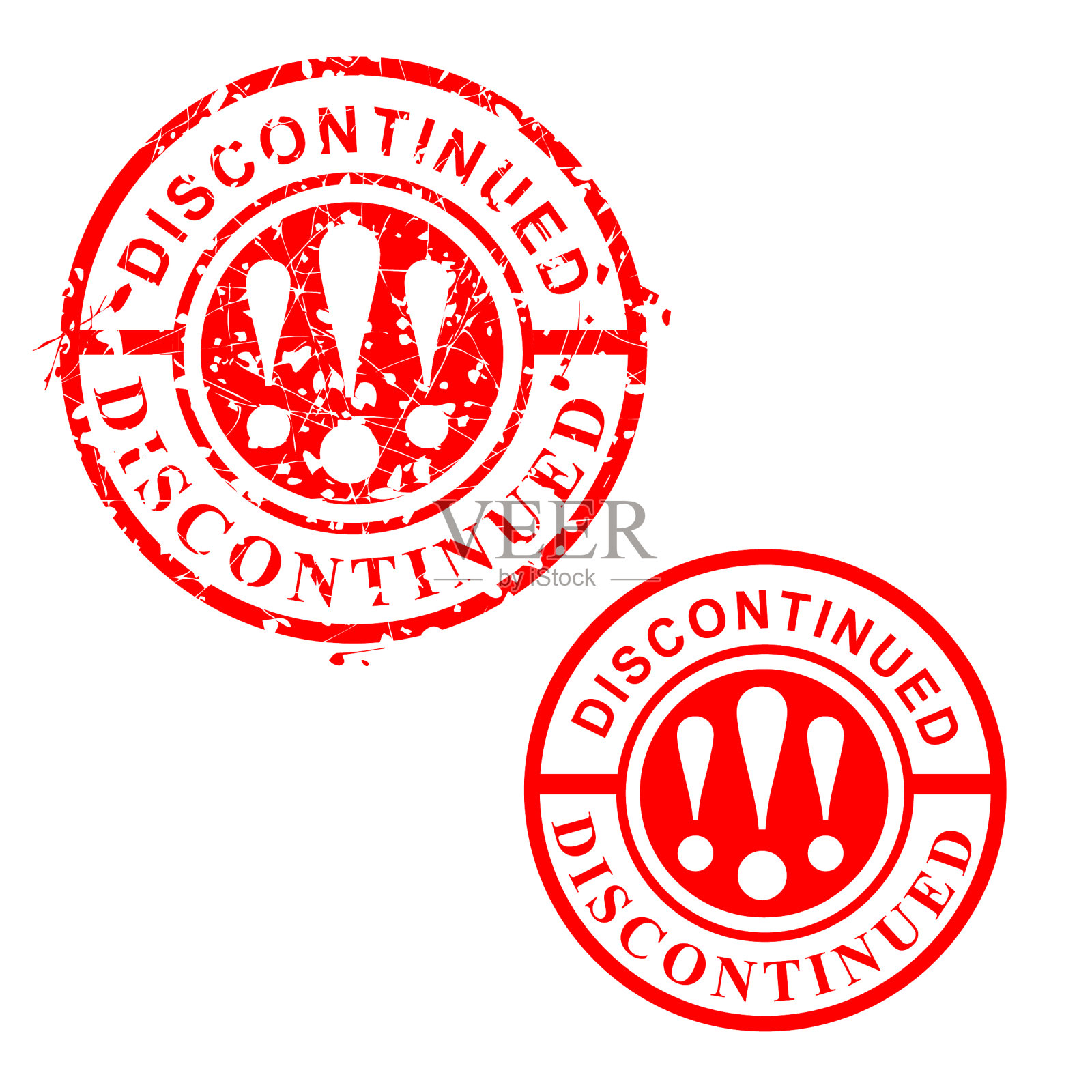 简单矢量，划痕圈红色橡皮印章，停止，孤立在白色设计元素图片