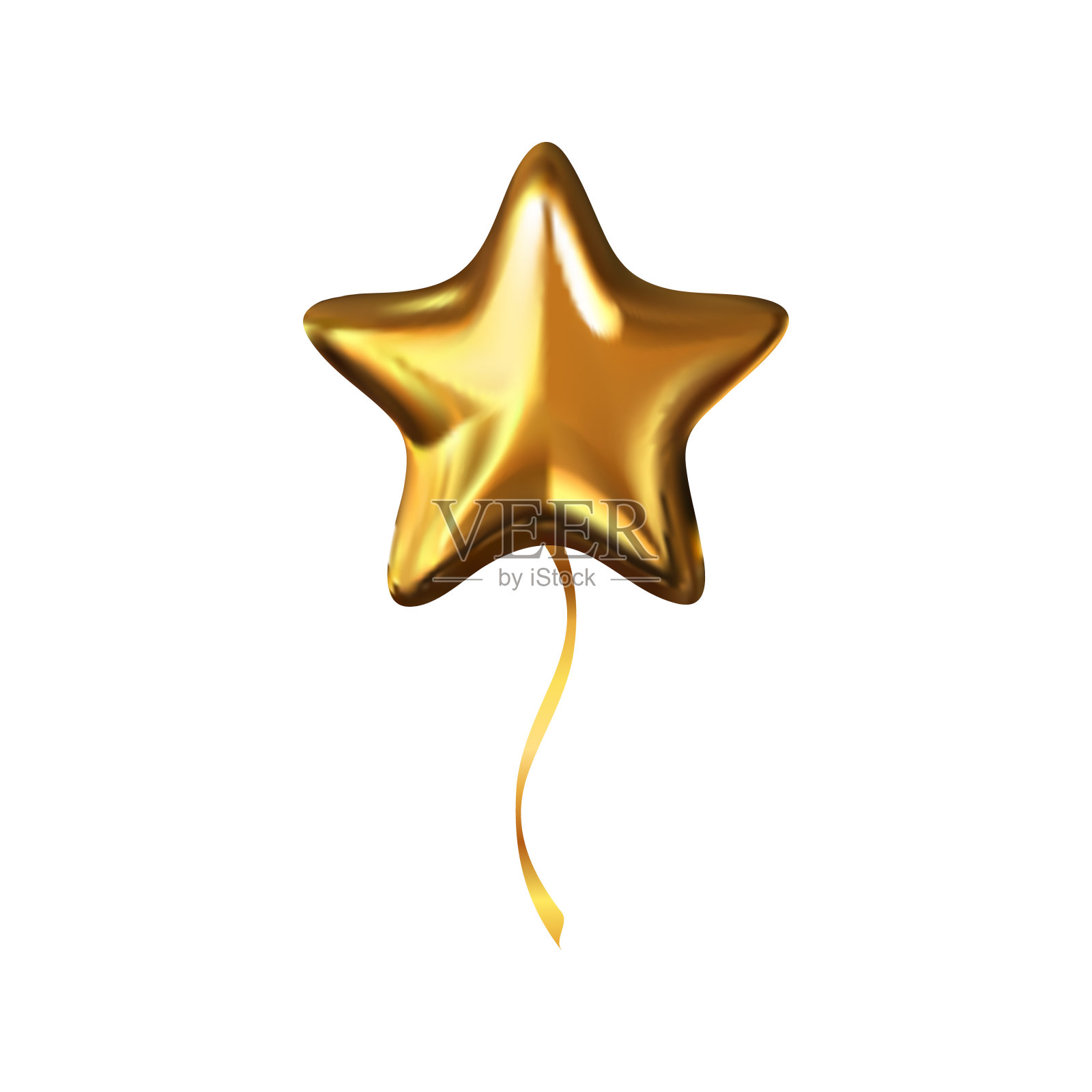 金星氦气球孤立在白色背景。圣诞派对3d设计元素。设计元素图片