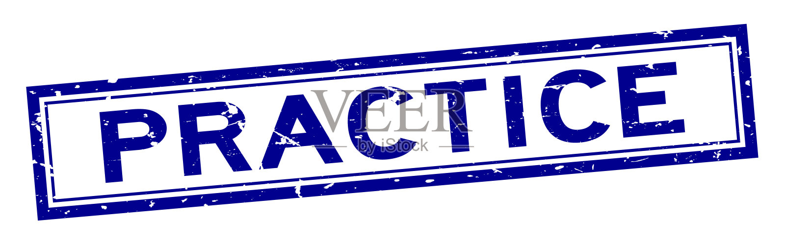 垃圾蓝色实践字橡胶印章印章上的白色背景插画图片素材