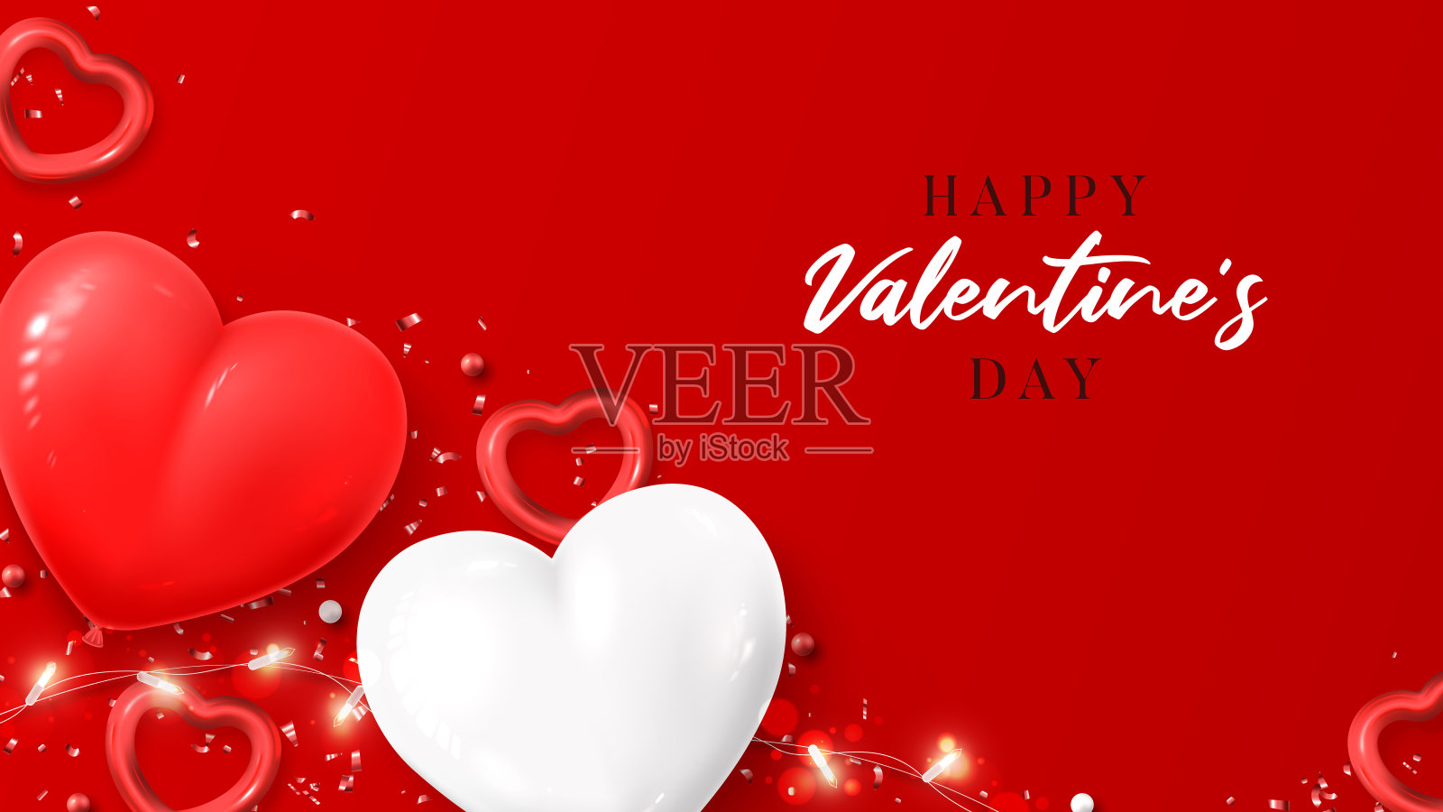 情人节快乐网页横幅插画图片素材