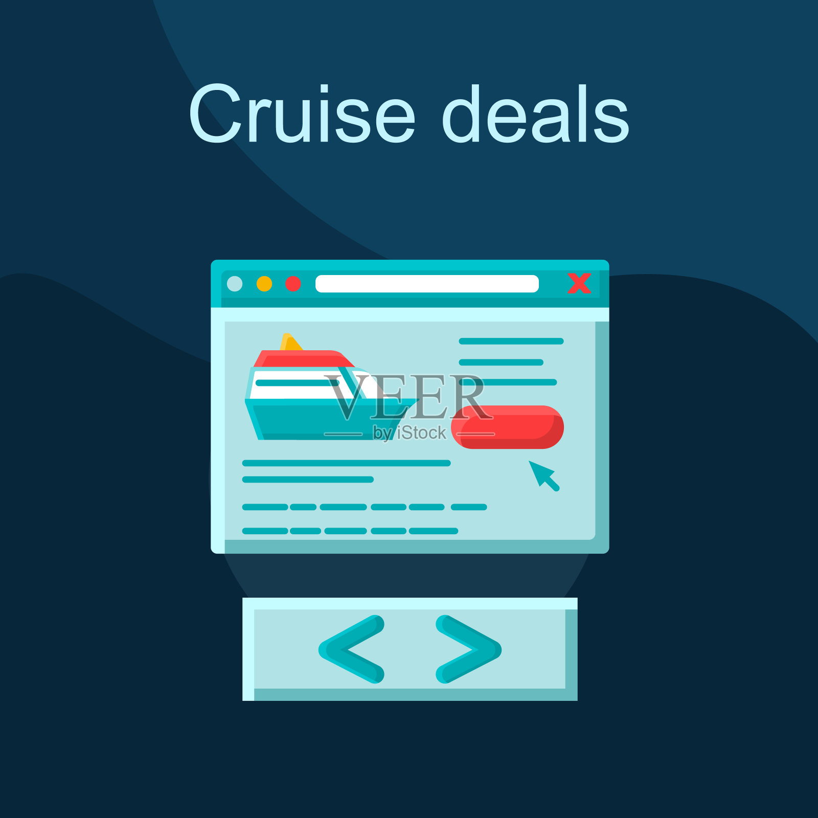 邮轮交易平面概念矢量图标插画图片素材