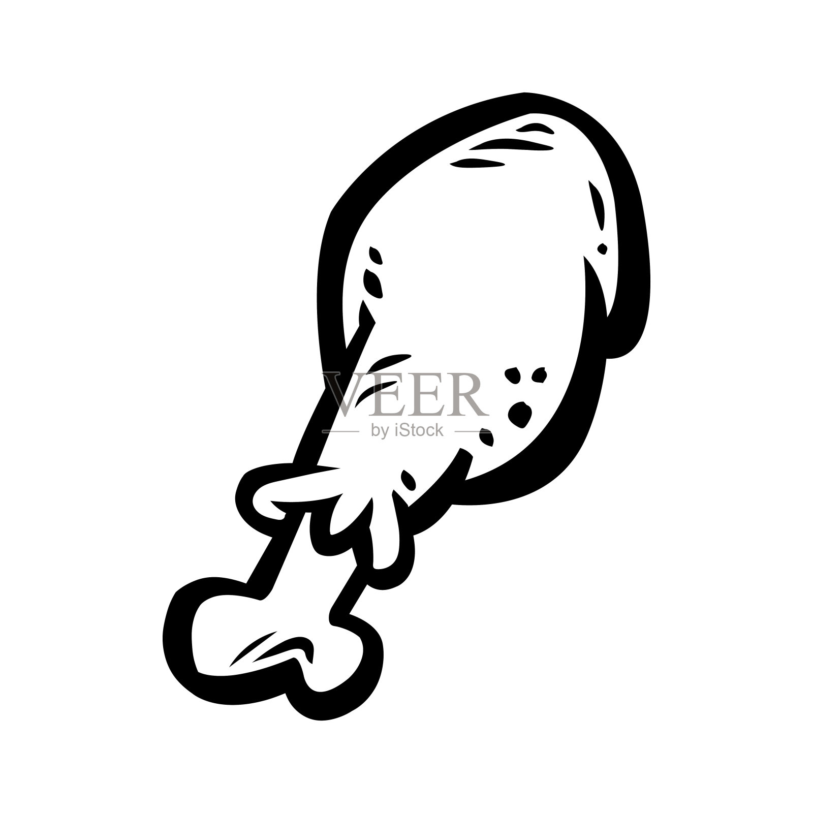 烧烤鸡腿鸡腿肉卡通插画图片素材