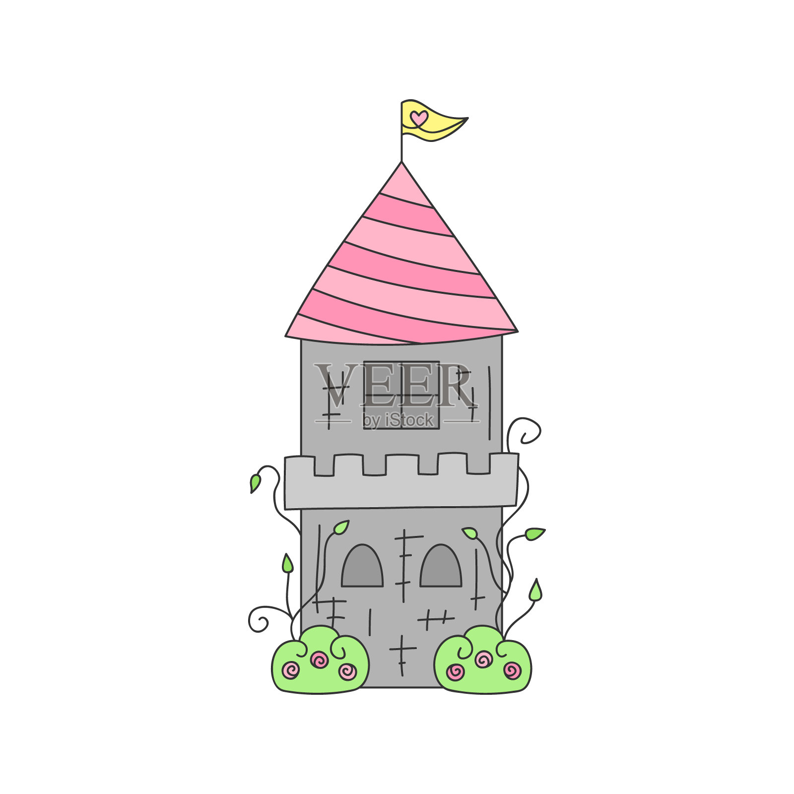 公主塔插图插画图片素材