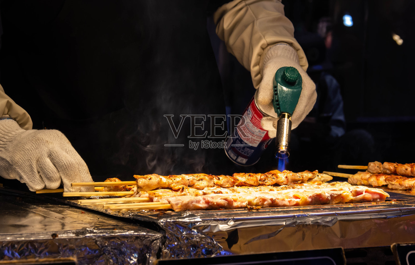 韩国鸡肉串照片摄影图片