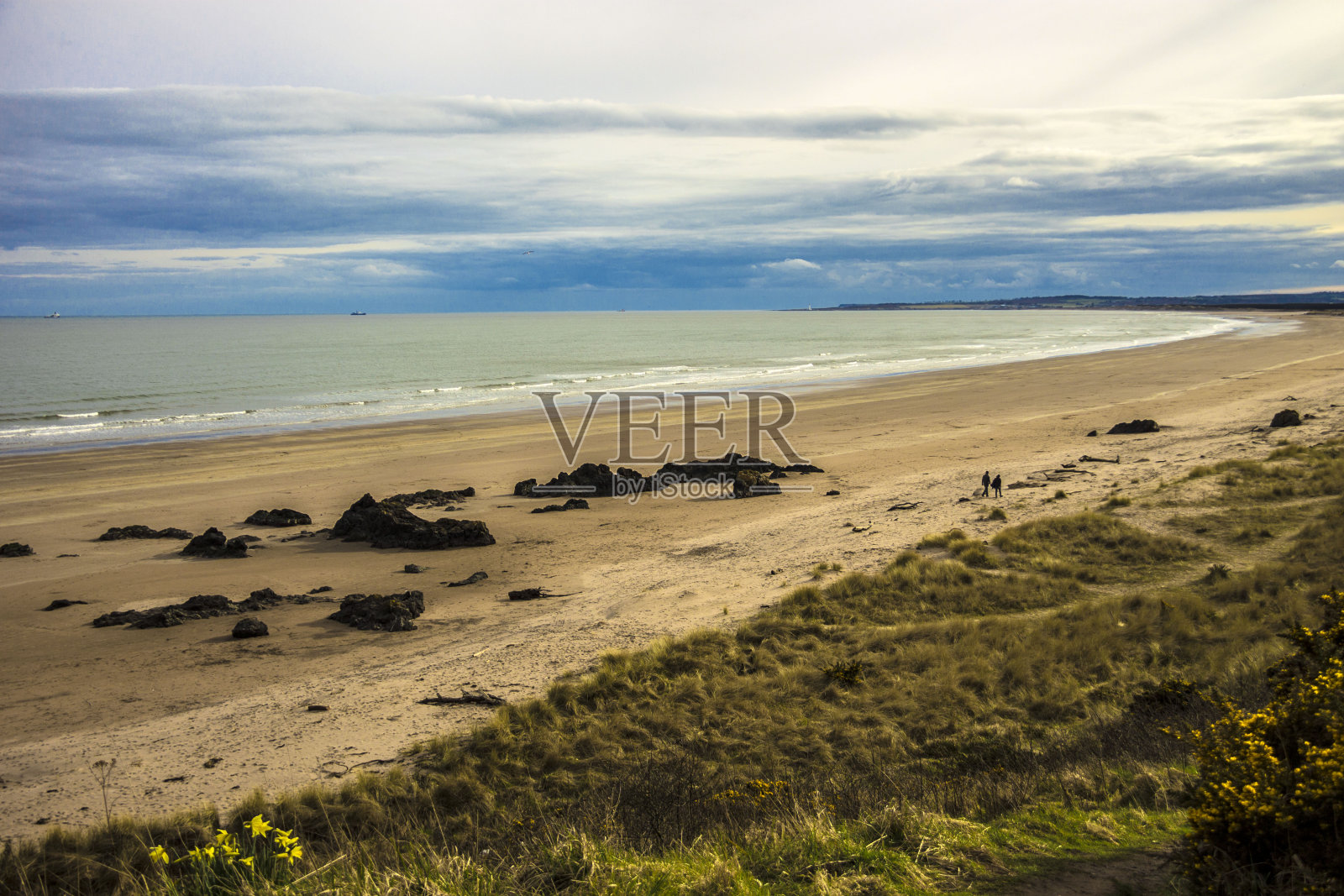 圣塞勒斯海滩。阿伯丁郡,苏格兰,英国照片摄影图片