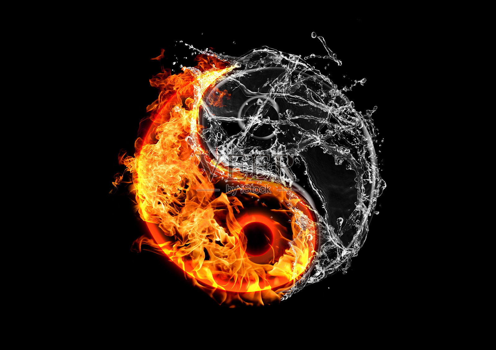 摘要火焰与水结合照片摄影图片