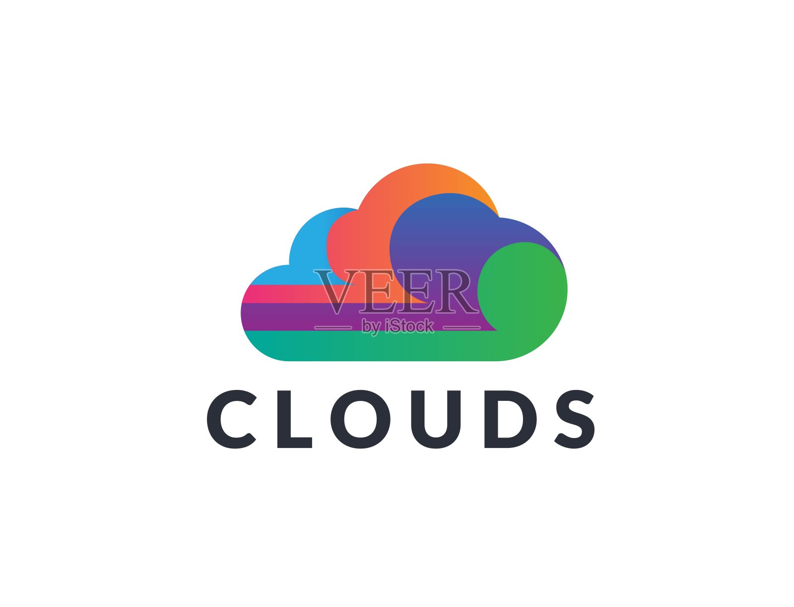 创意抽象的云形图标设计。矢量标志图形插画图片素材