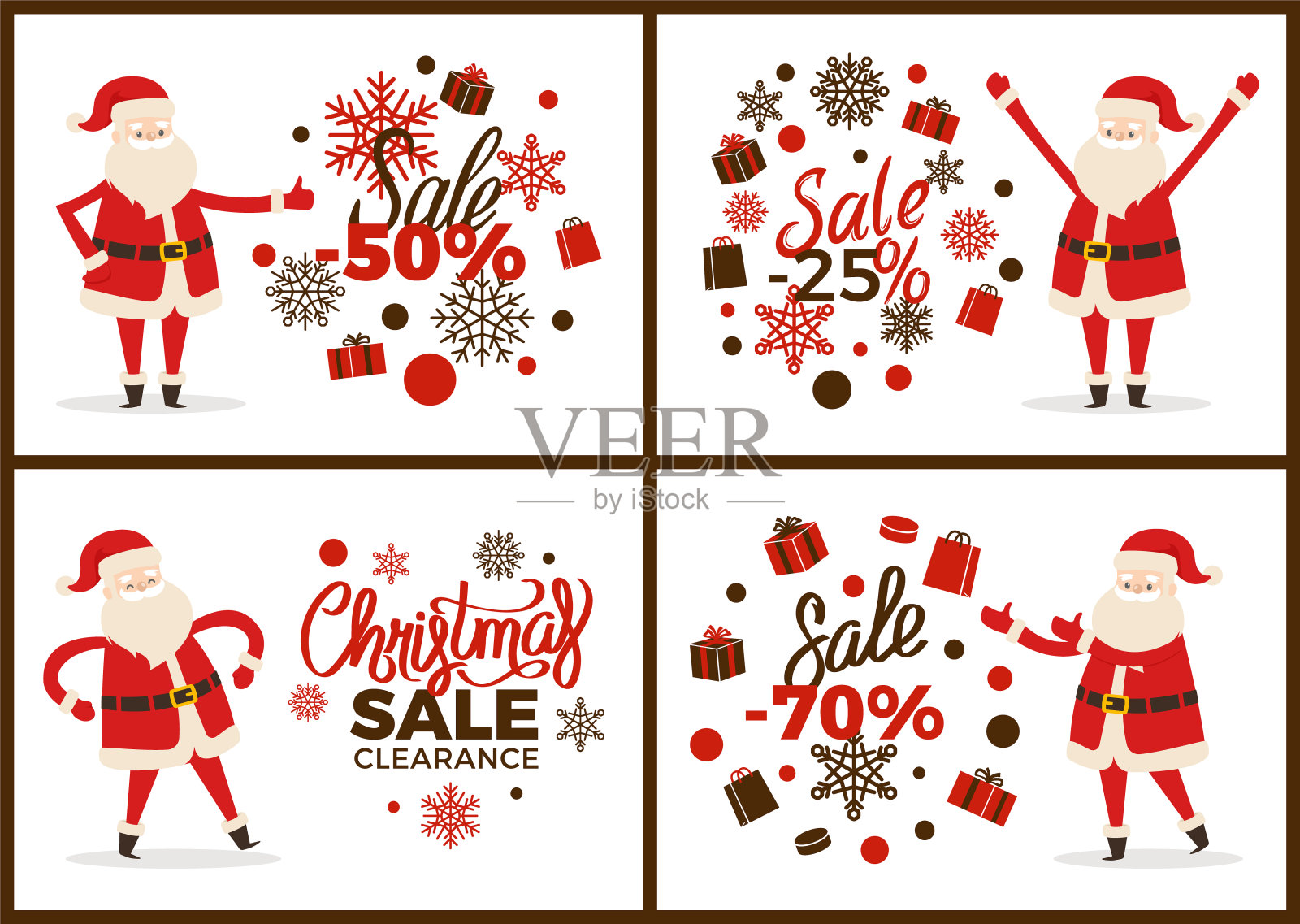 带有圣诞老人的圣诞大甩卖横幅插画图片素材