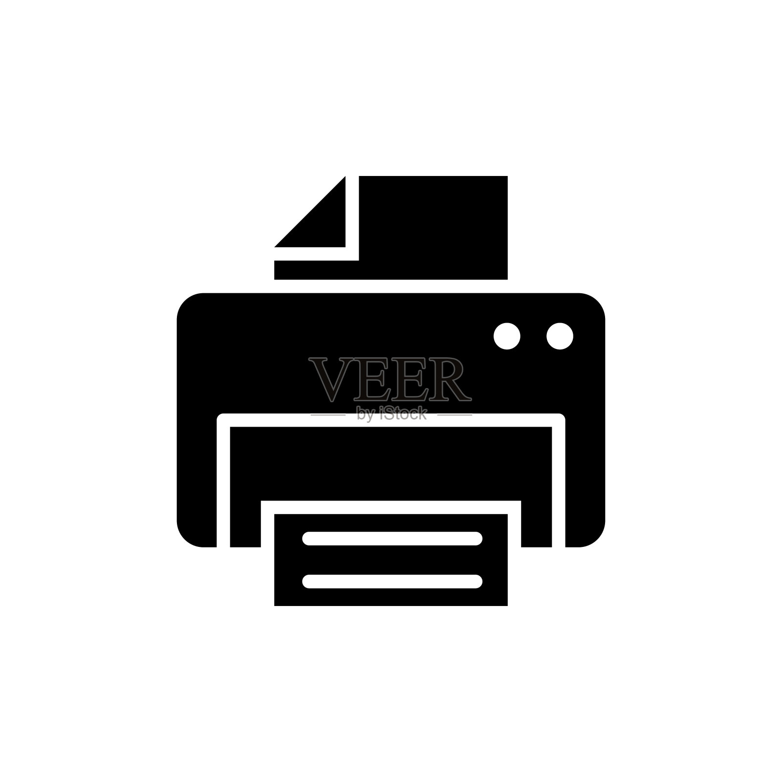 打印机矢量字形图标插画图片素材