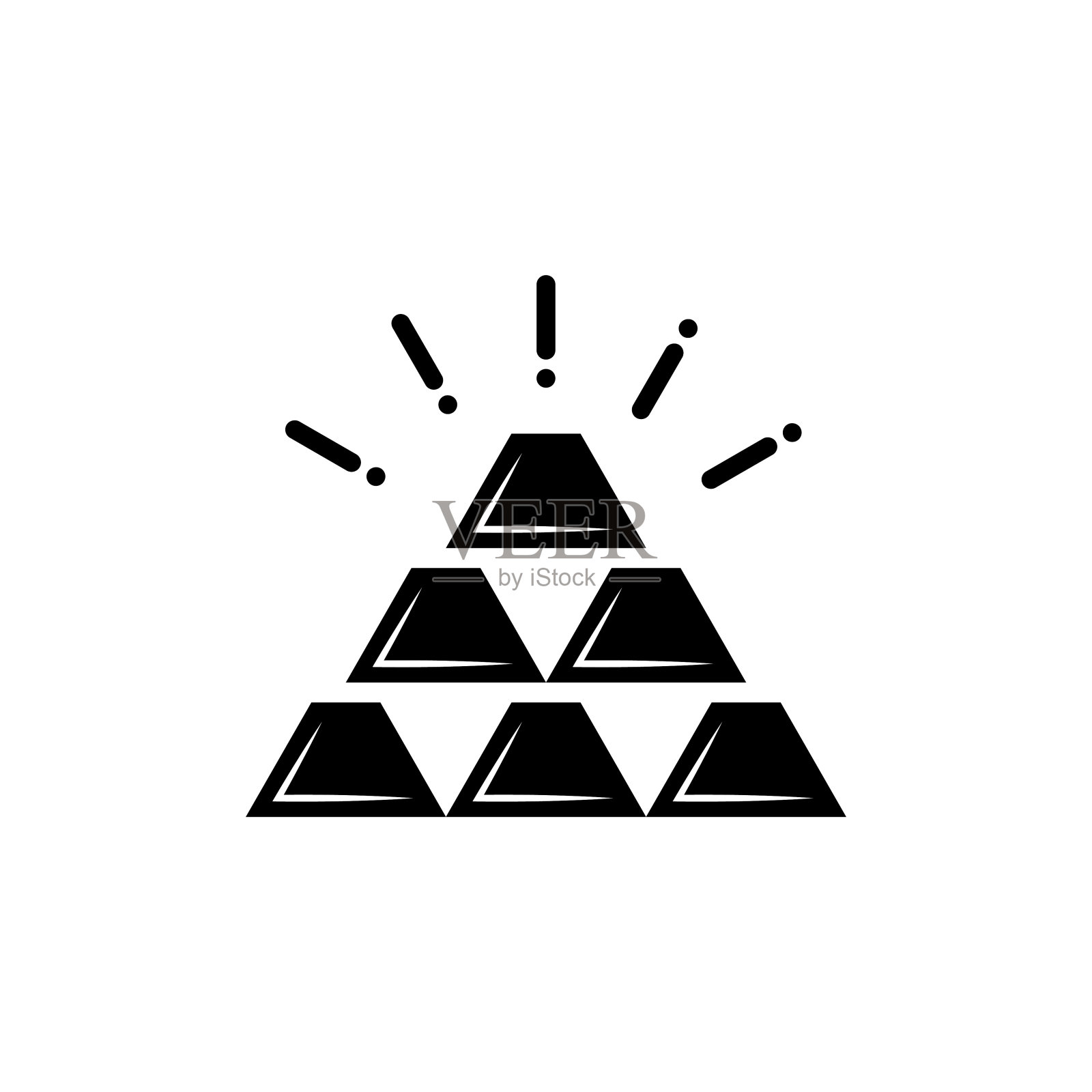 金锭矢量字形图标插画图片素材