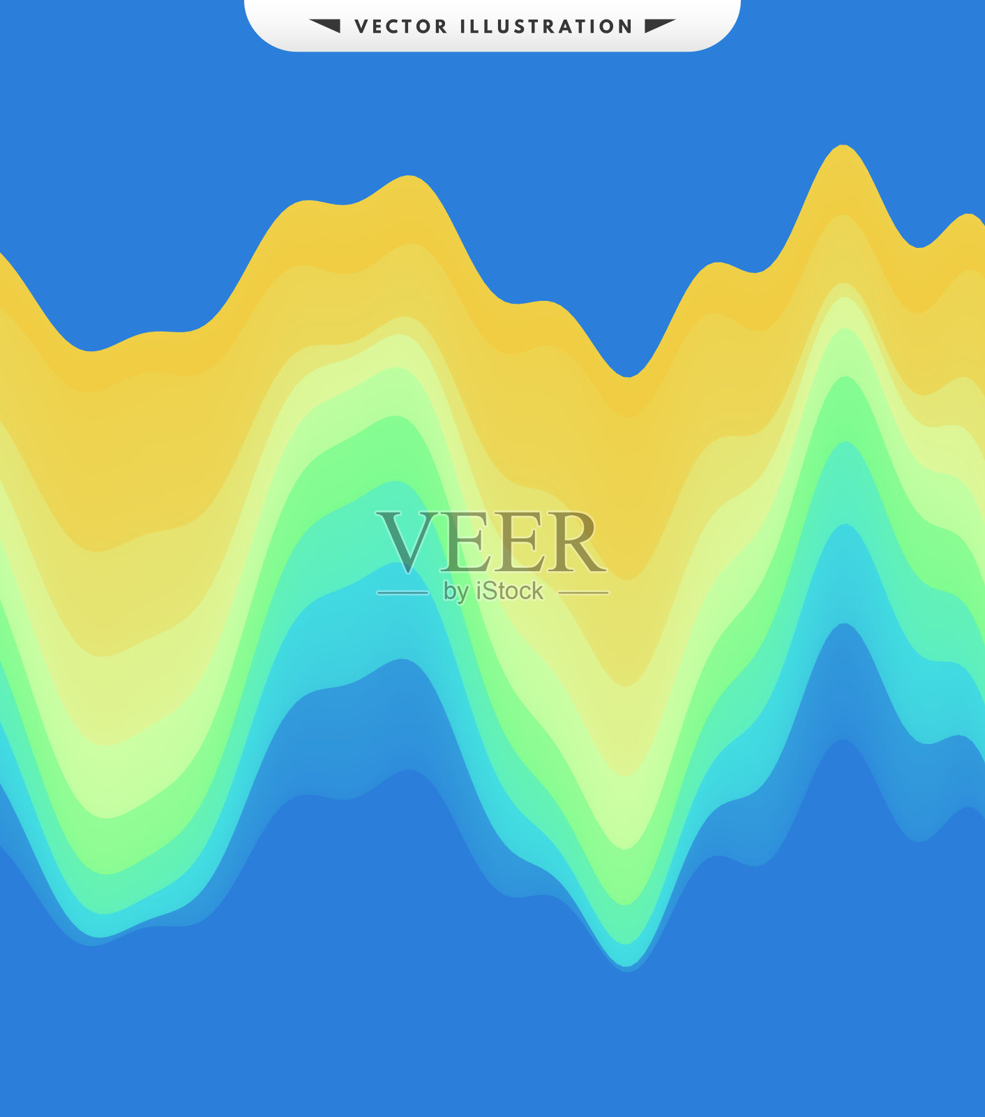 抽象的波形的背景。3 d技术风格。矢量图与声波。插画图片素材