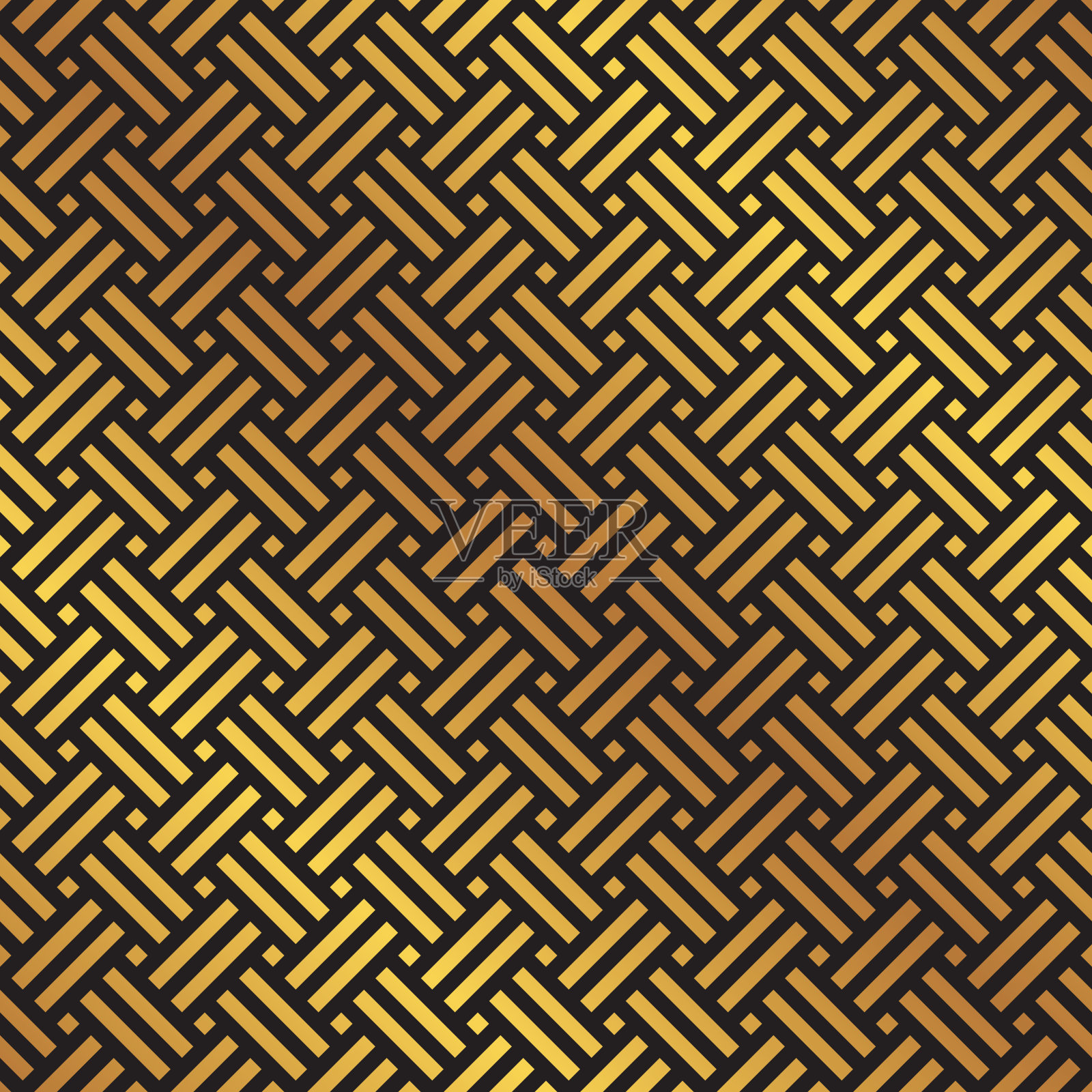 无缝的金色和黑色编织图案背景插画图片素材