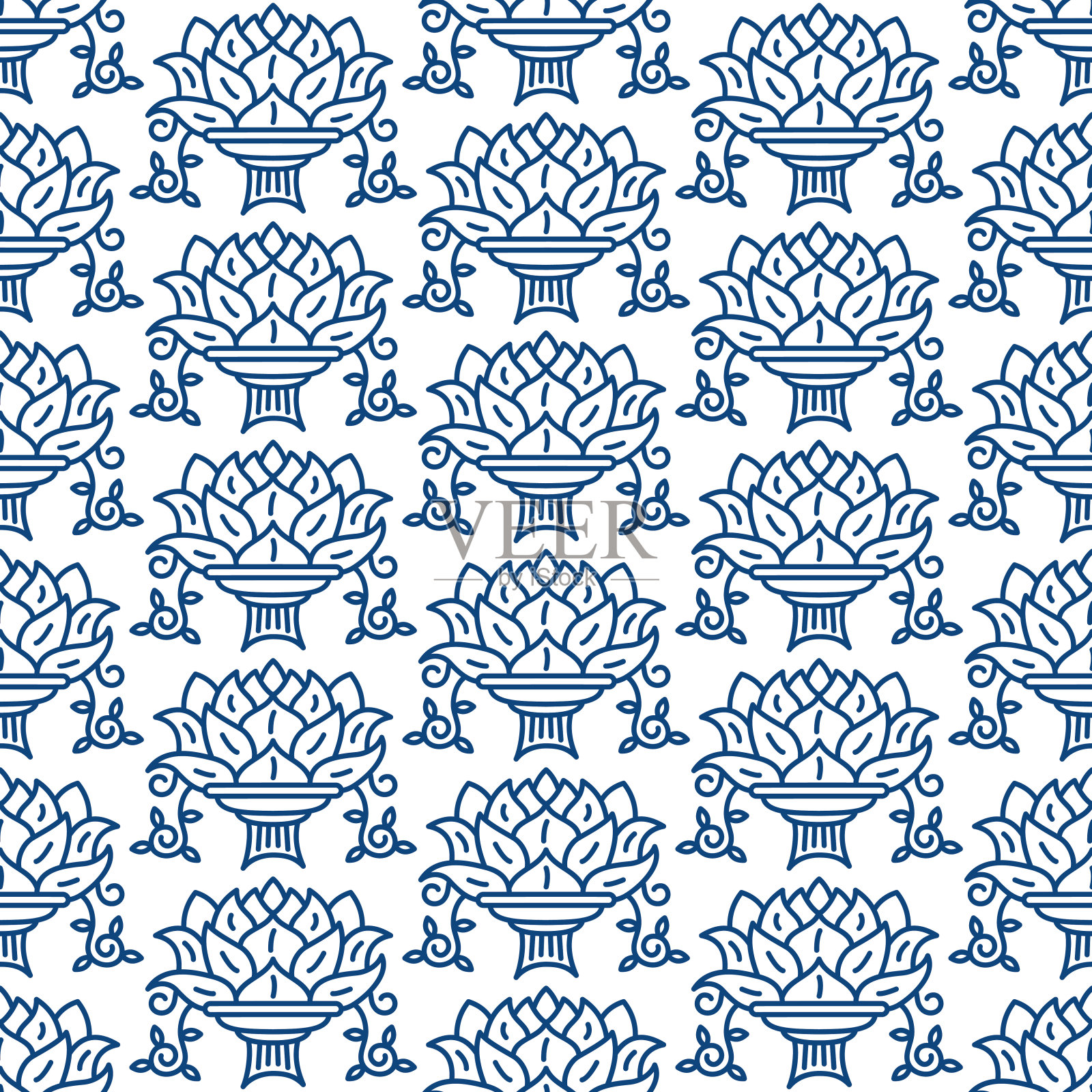 矢量无缝图案与艺术装饰的设计插画图片素材