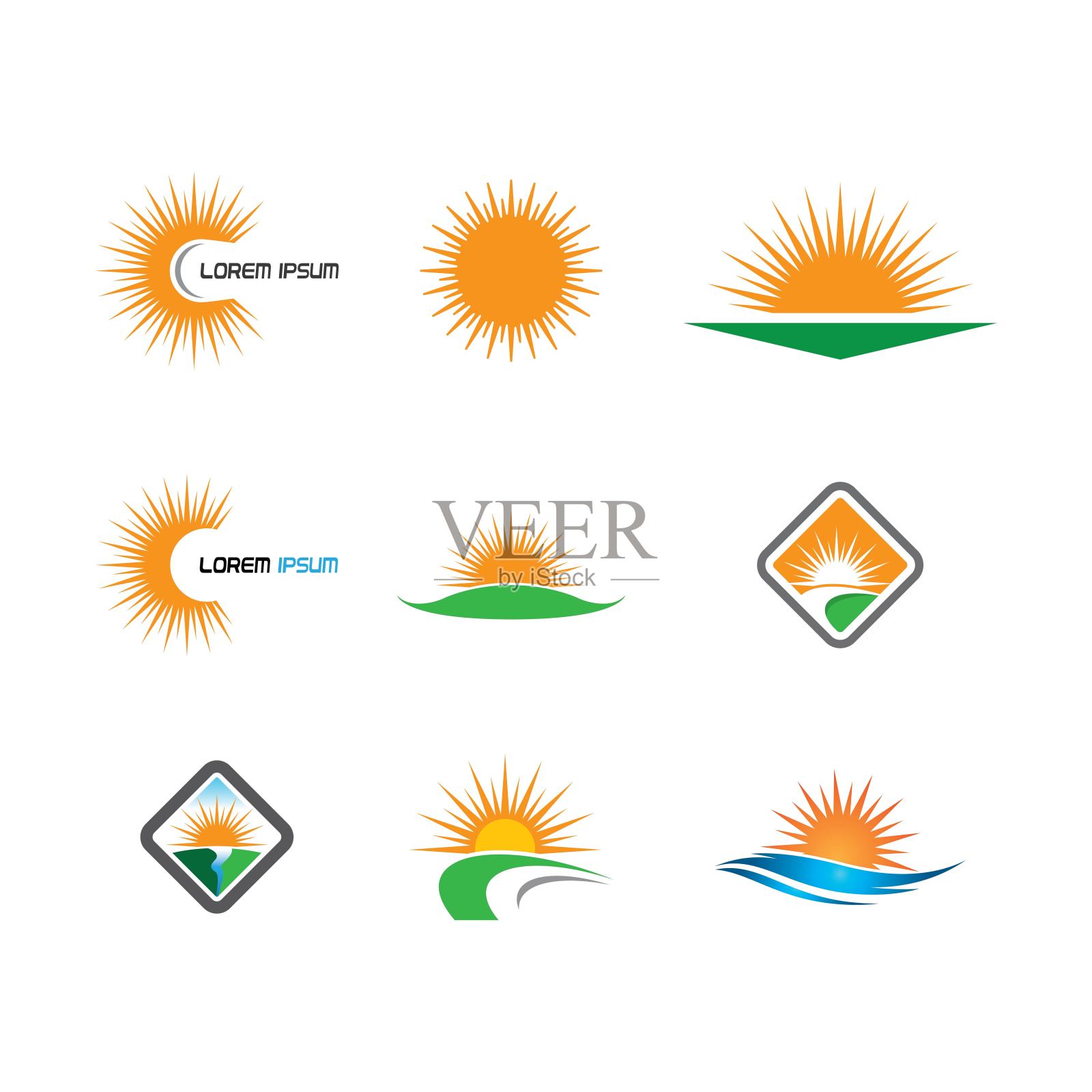 夏季符号矢量图标设计元素图片