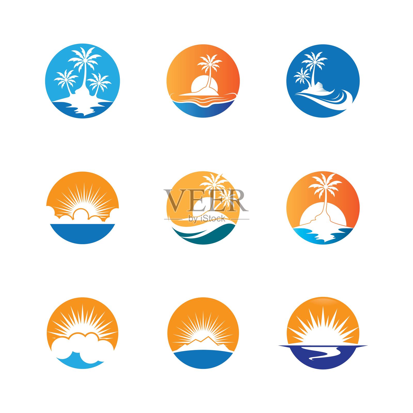 夏季符号矢量图标图标素材