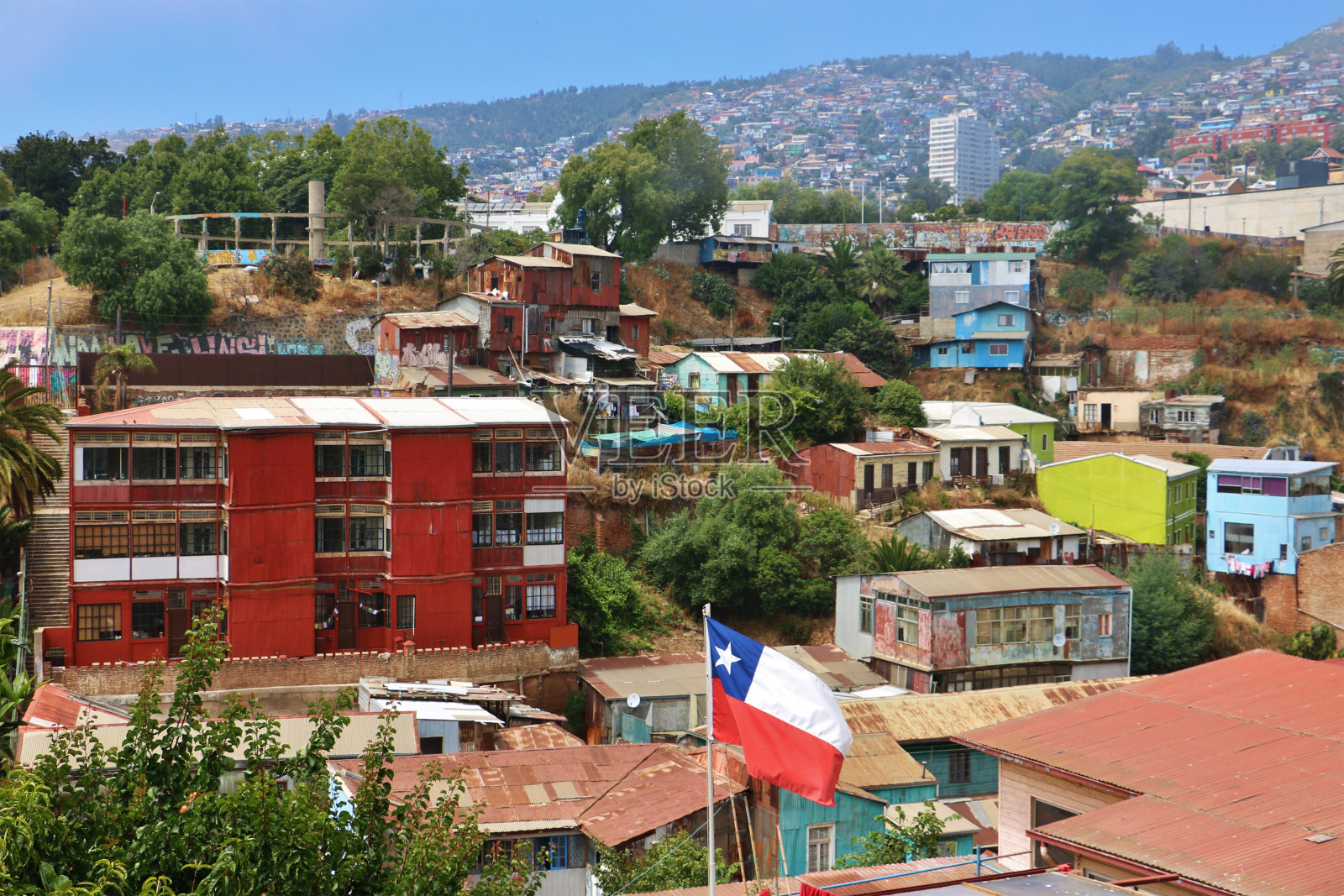 瓦尔帕莱索市视图照片摄影图片