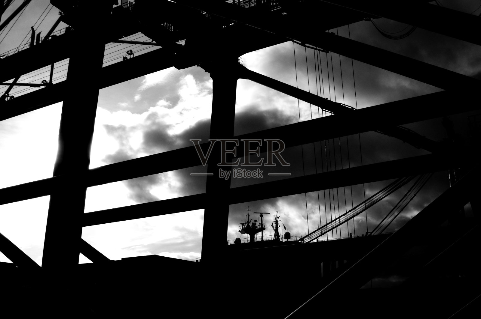 工业港口的货物起重机照片摄影图片