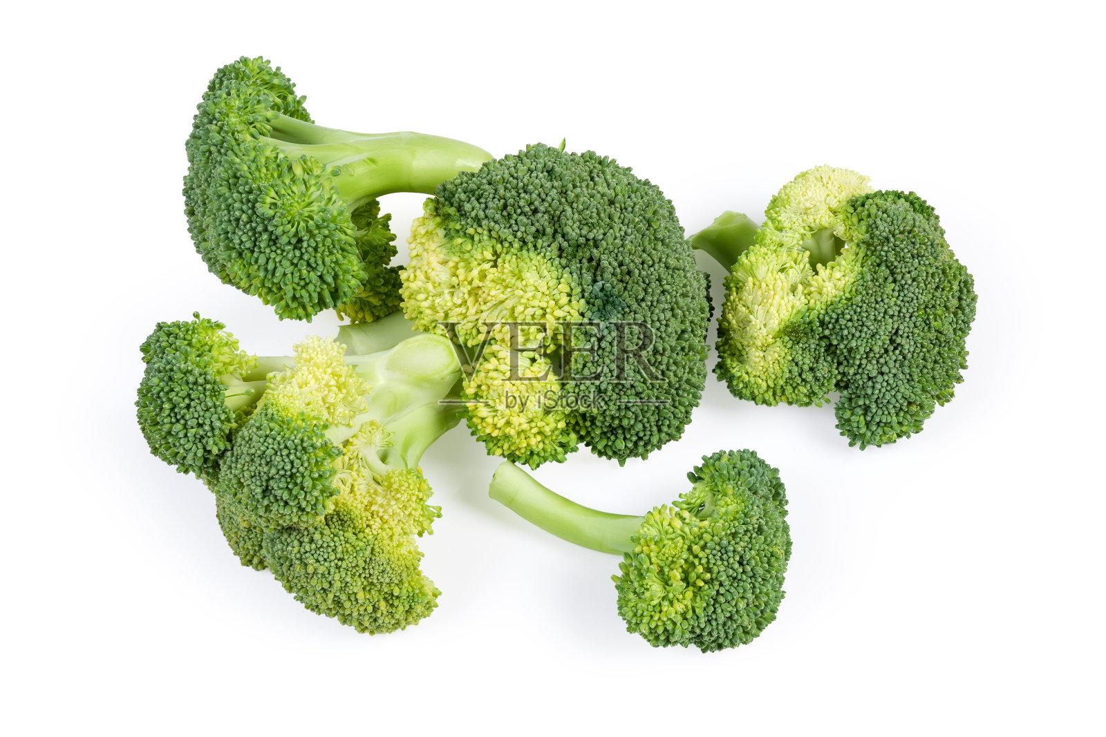 白色背景上的新鲜花椰菜枝照片摄影图片