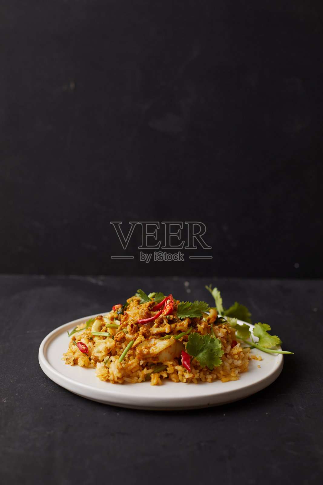 泰式咖喱粉炒鱿鱼照片摄影图片