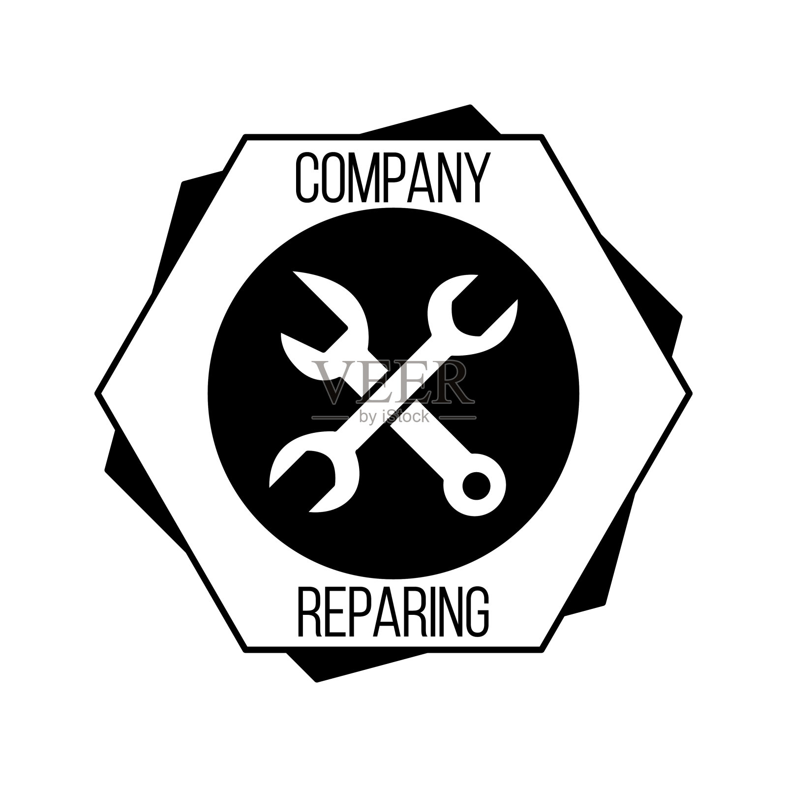 修复和工具标志设计为您的设计和网页。插画图片素材