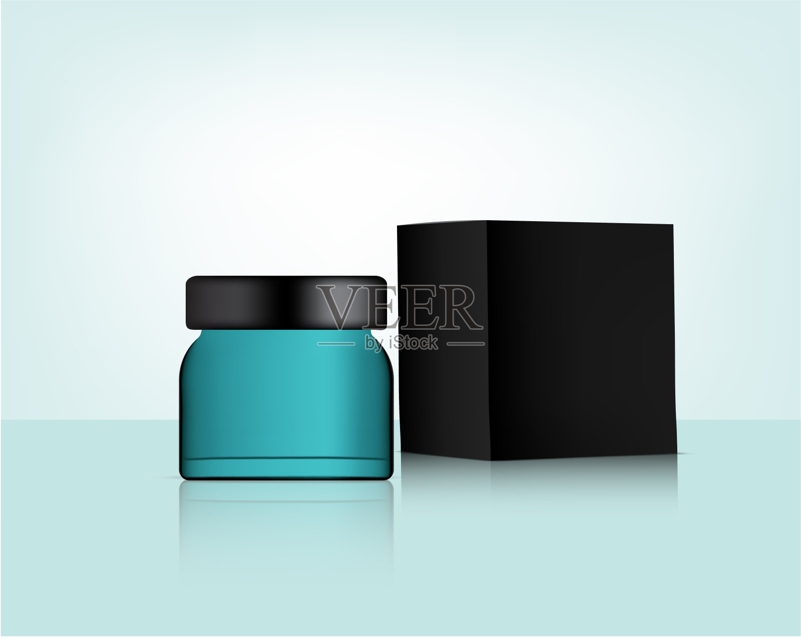 罐子模拟现实有机化妆品和盒子护肤产品背景插图。医疗保健和医疗概念设计。插画图片素材