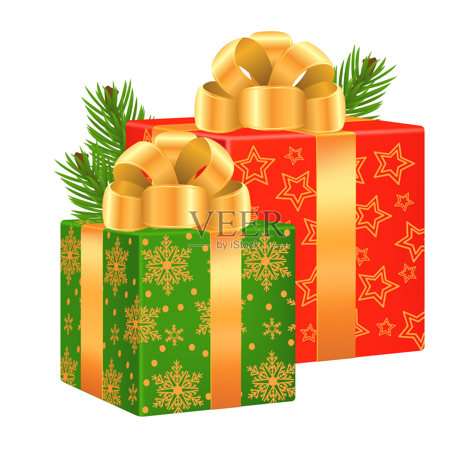 圣诞礼物盒插画图片素材